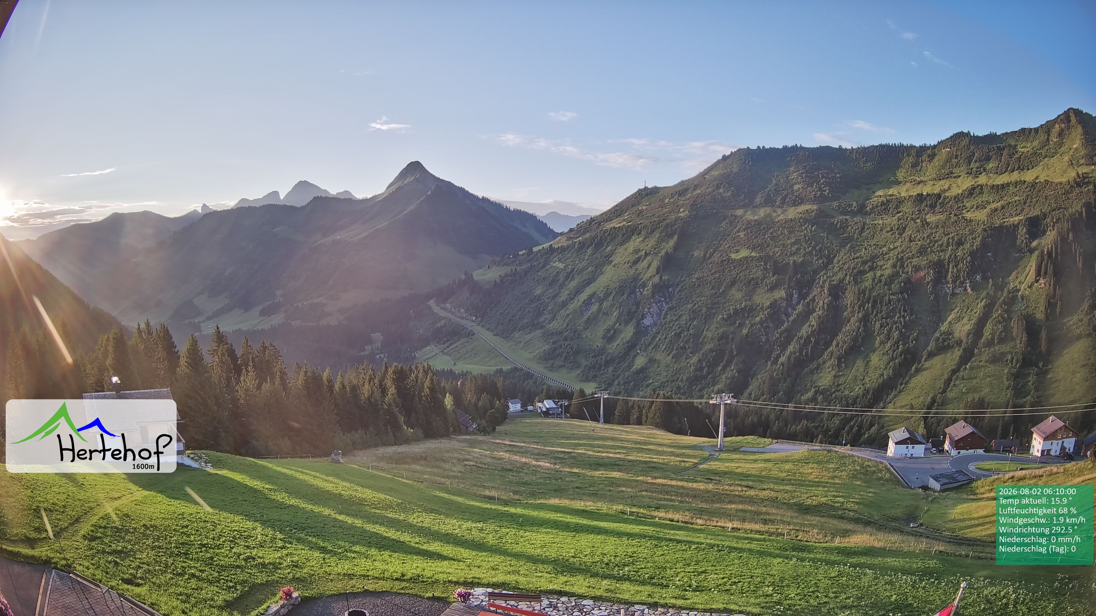 Archiv Foto Webcam Damüls: Blick vom Hertehof
