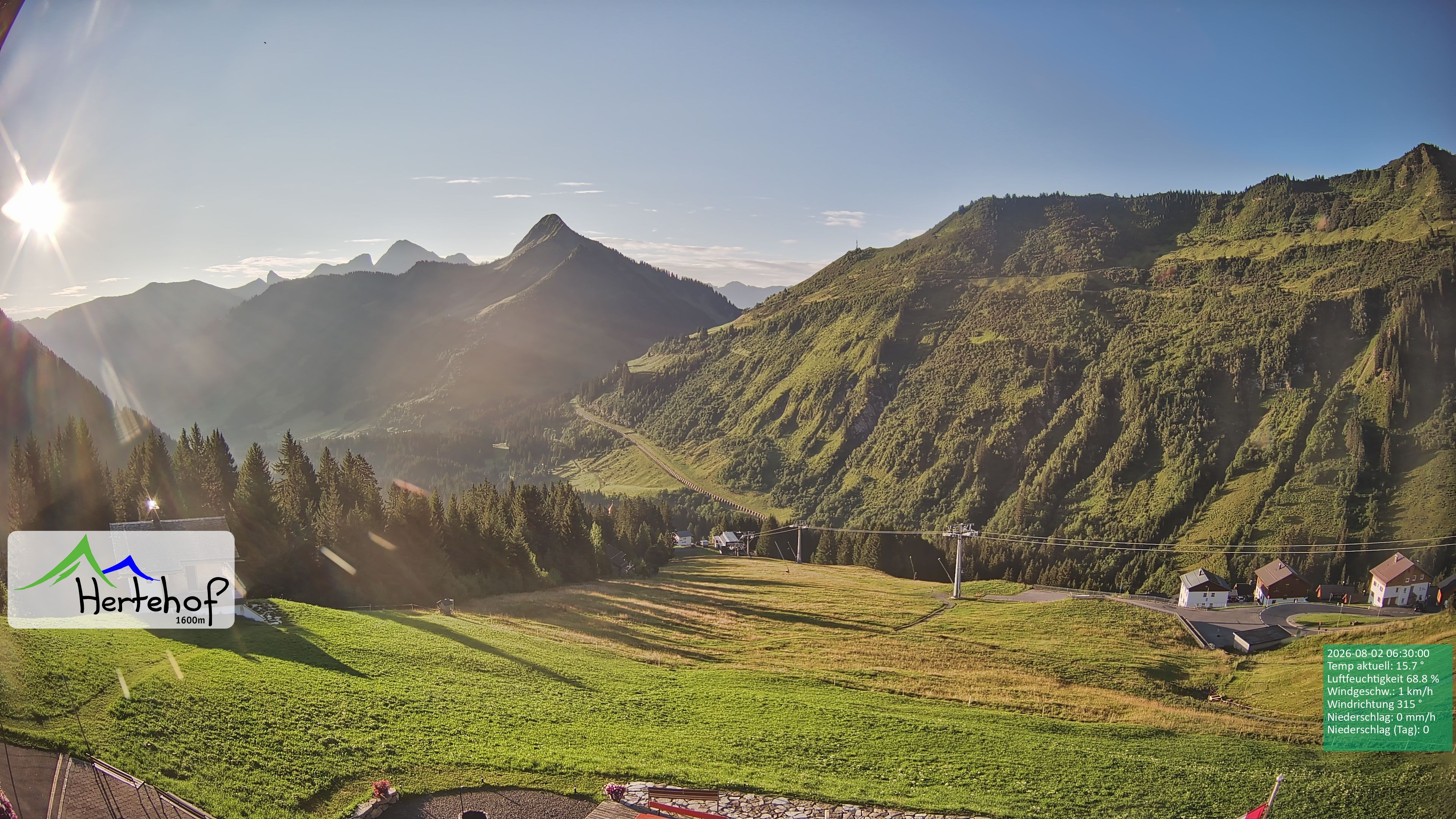 Archiv Foto Webcam Damüls: Blick vom Hertehof