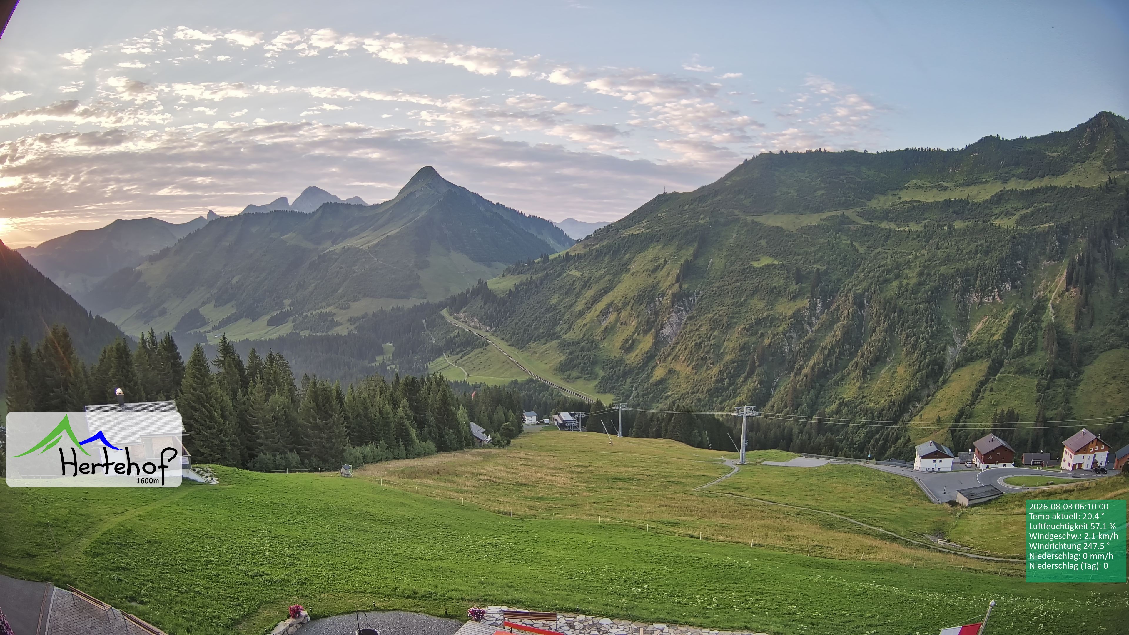 Archiv Foto Webcam Damüls: Blick vom Hertehof