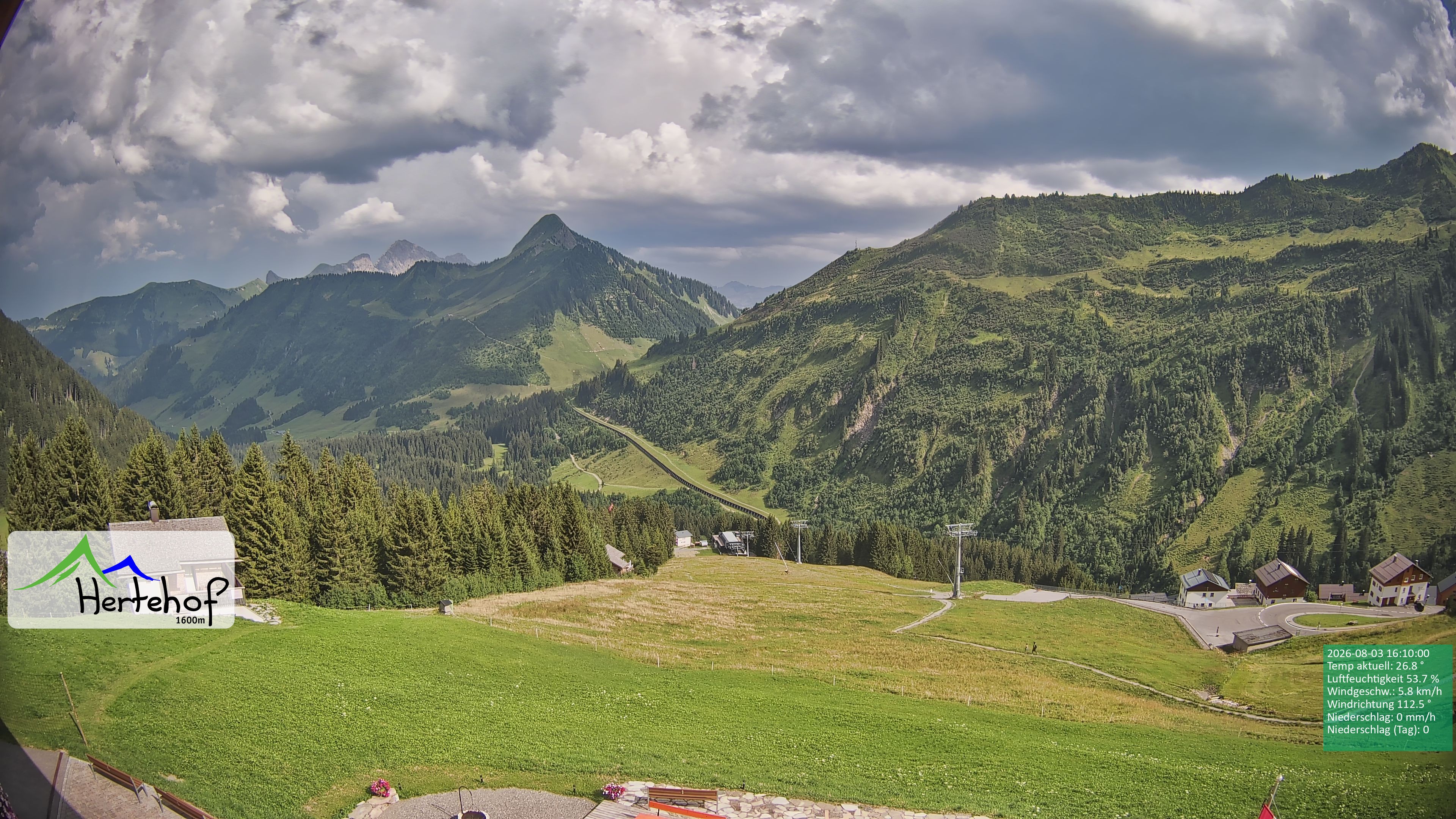 Archiv Foto Webcam Damüls: Blick vom Hertehof