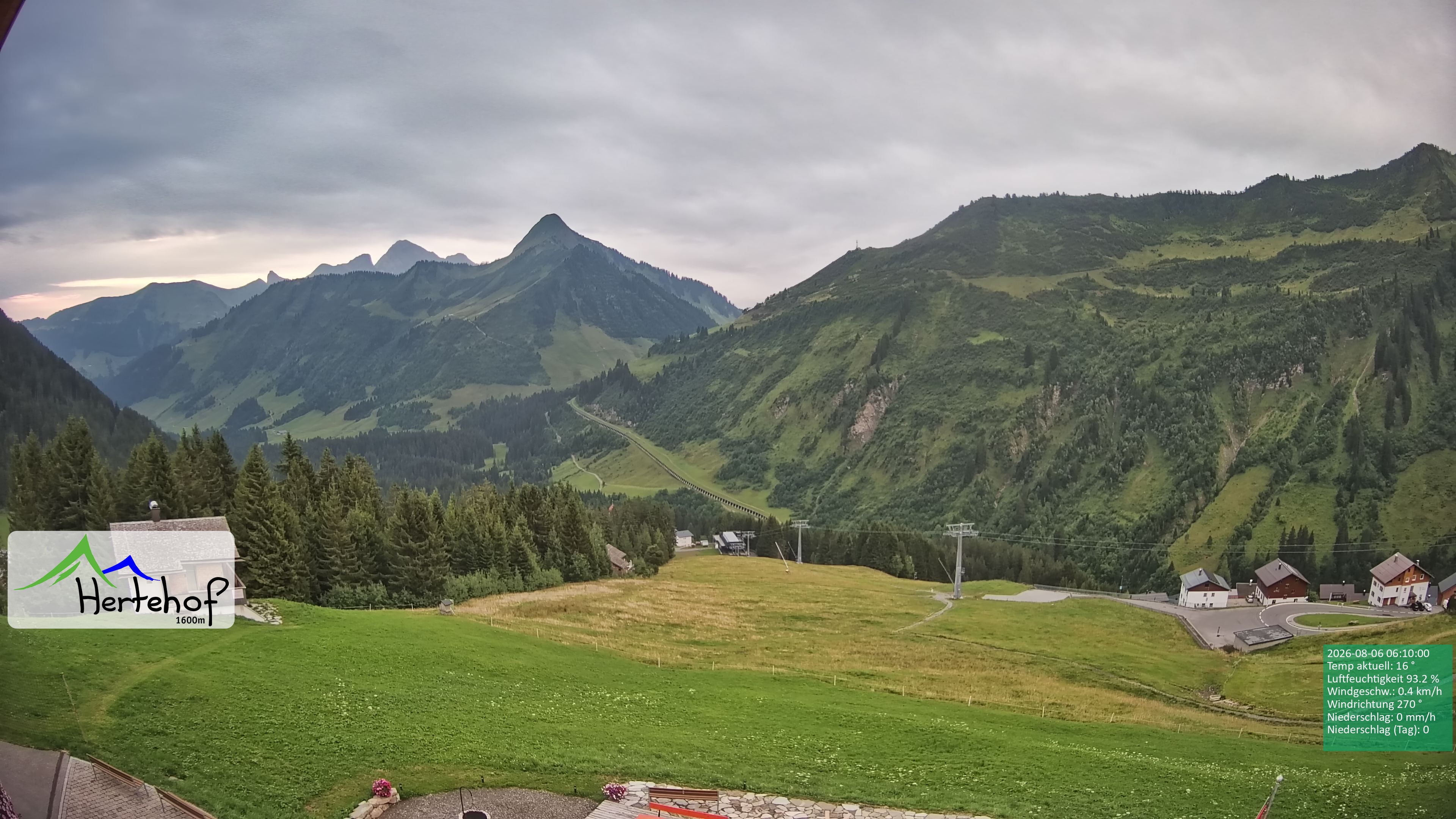 Archiv Foto Webcam Damüls: Blick vom Hertehof