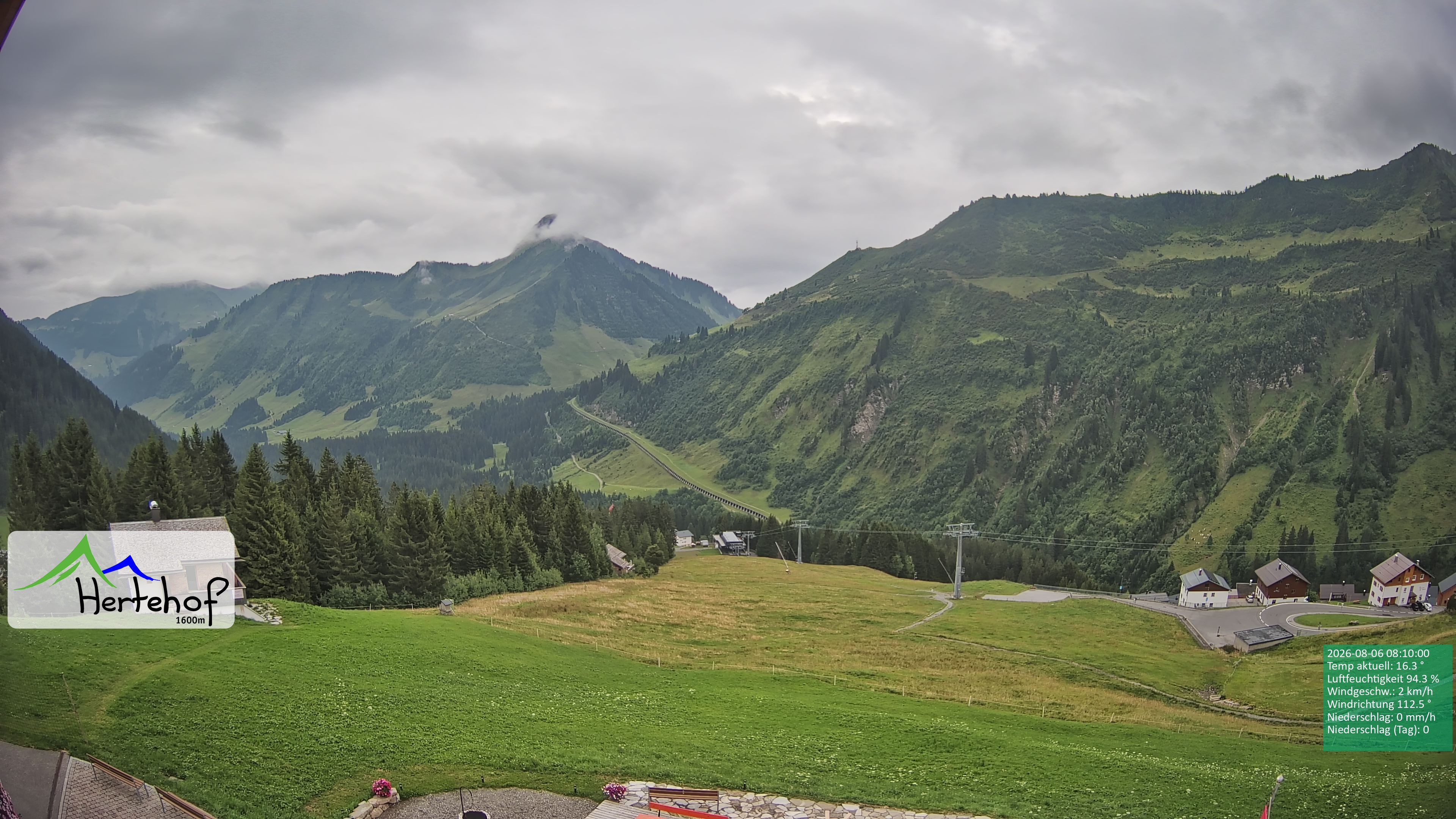 Archiv Foto Webcam Damüls: Blick vom Hertehof