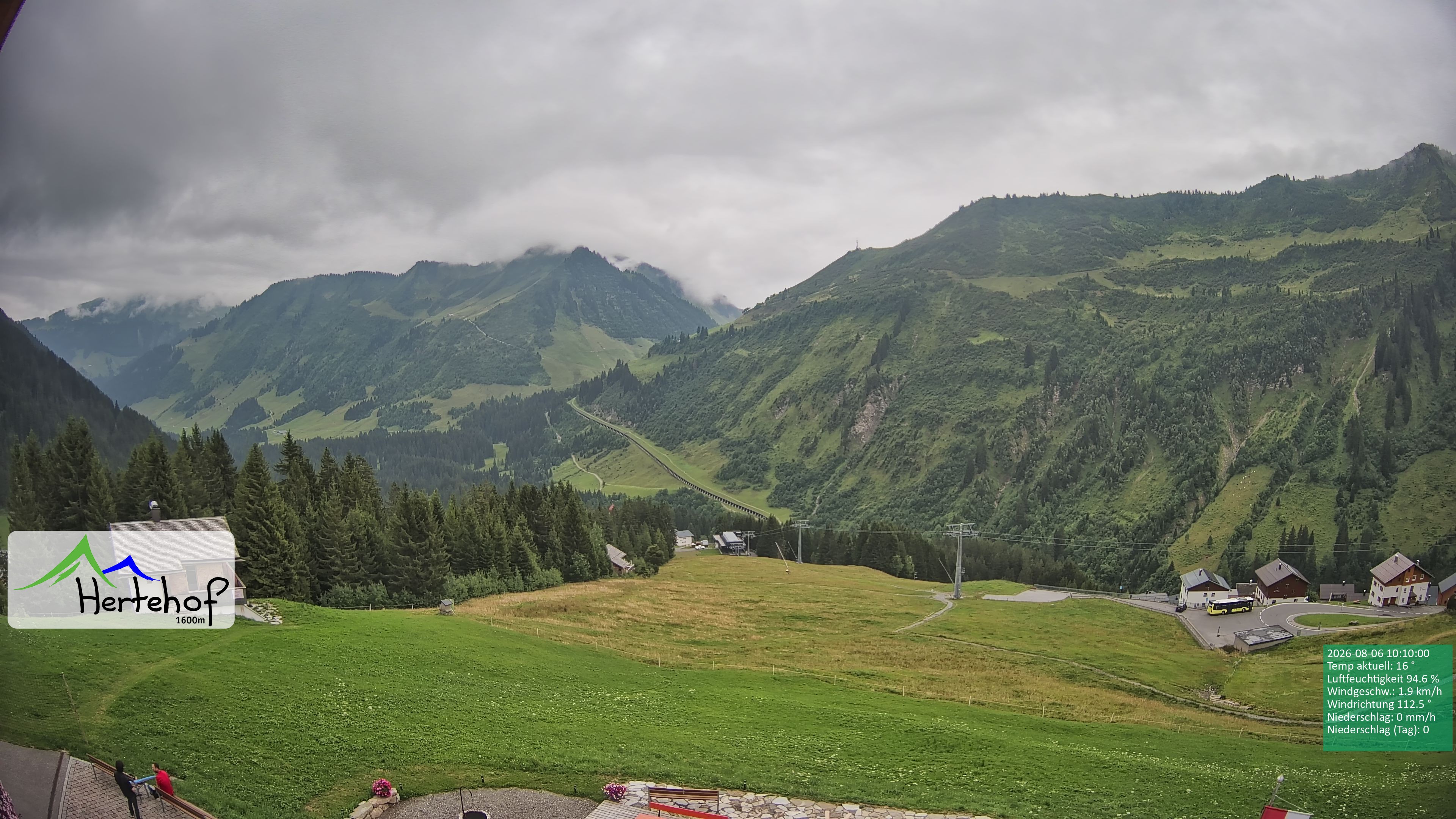 Archiv Foto Webcam Damüls: Blick vom Hertehof
