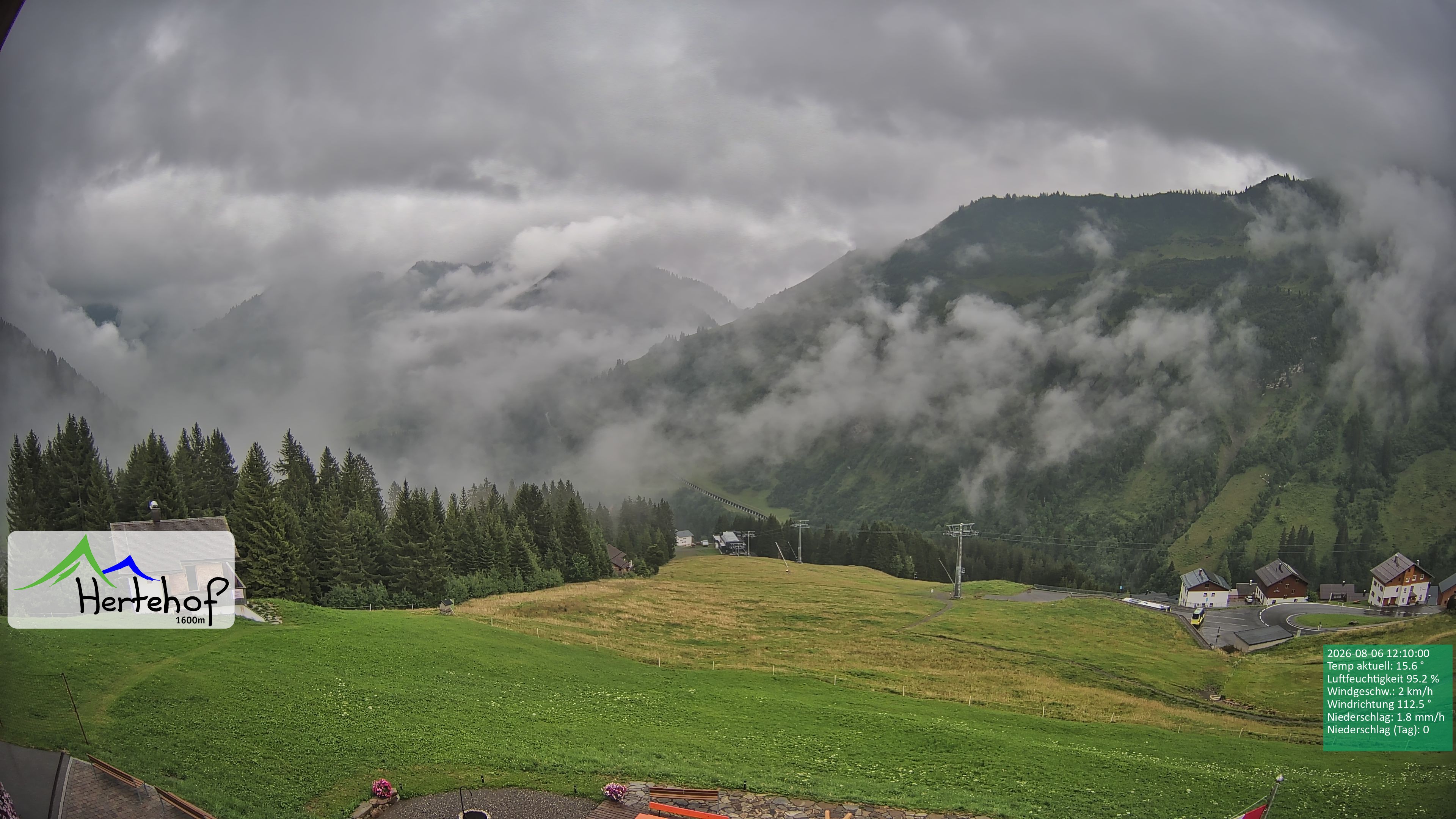 Archiv Foto Webcam Damüls: Blick vom Hertehof