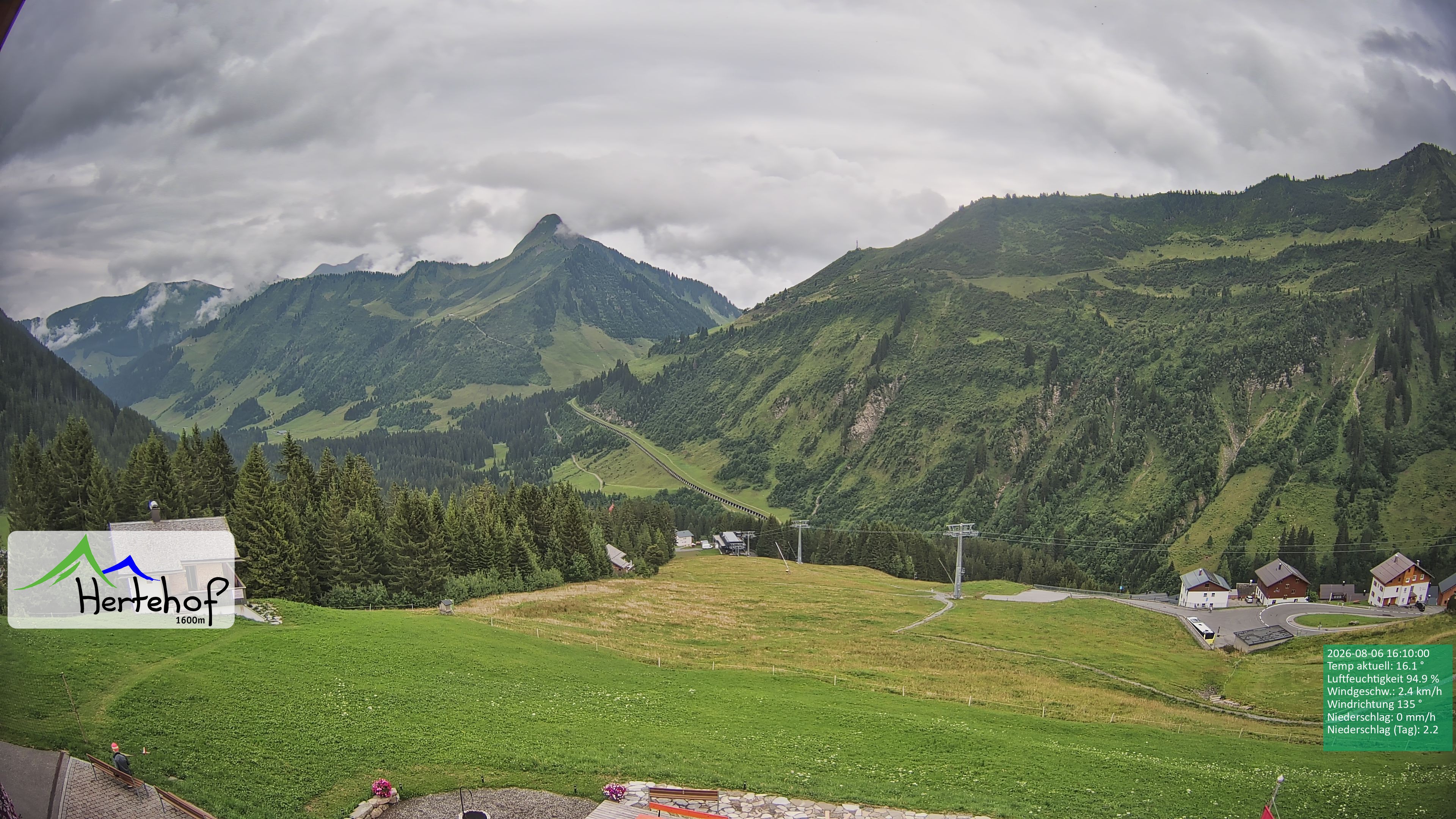 Archiv Foto Webcam Damüls: Blick vom Hertehof