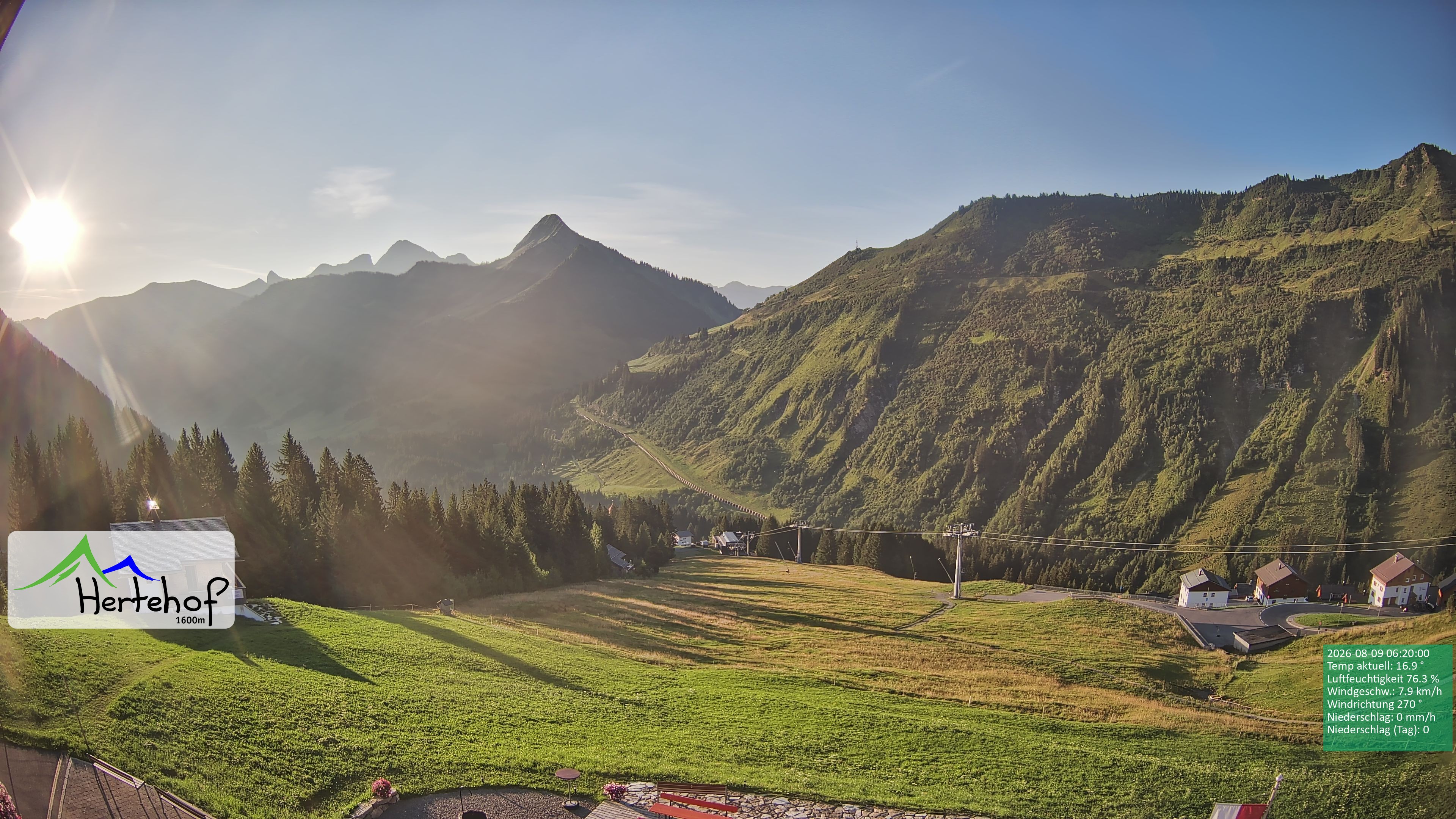 Archiv Foto Webcam Damüls: Blick vom Hertehof