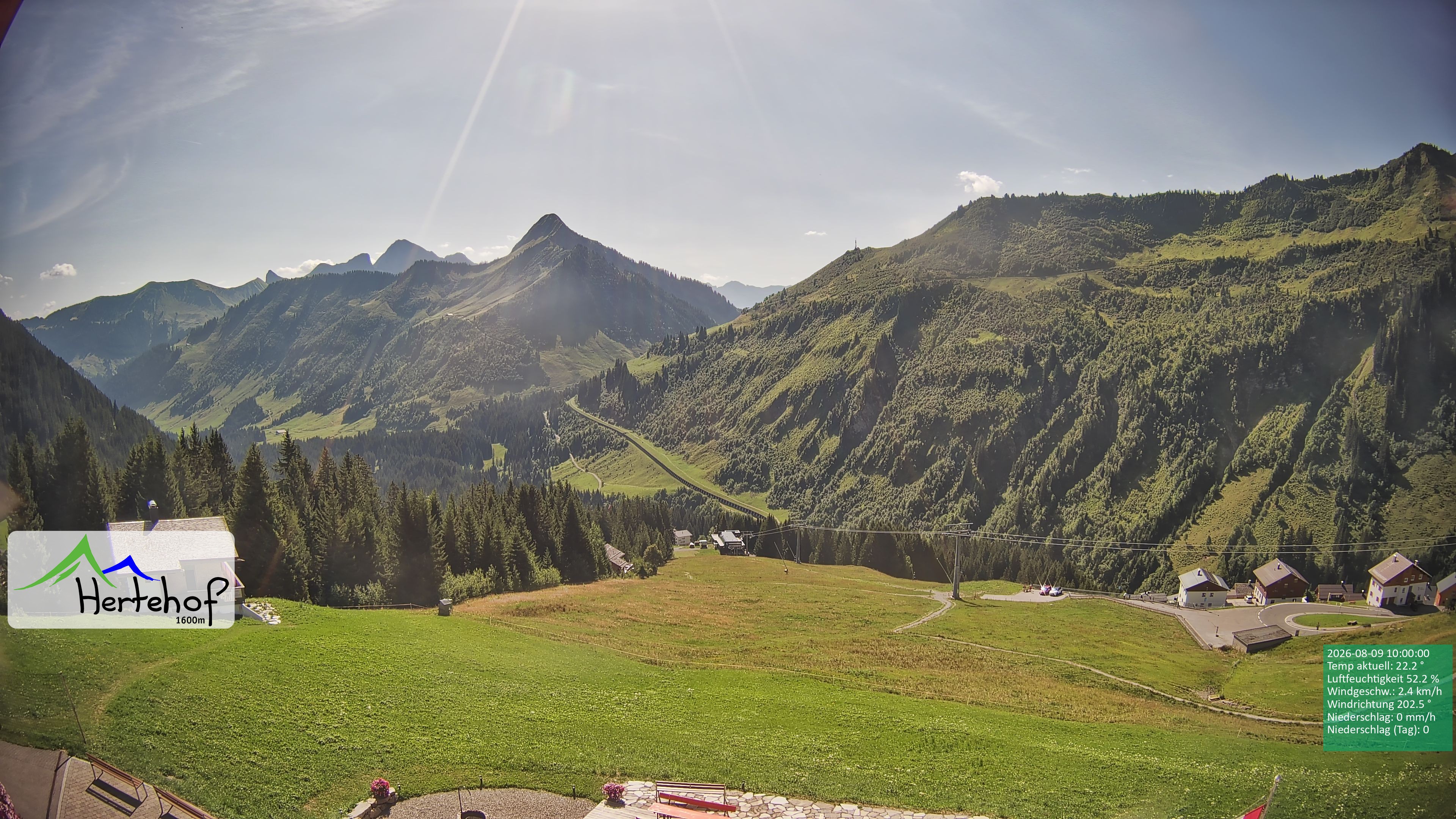 Archiv Foto Webcam Damüls: Blick vom Hertehof