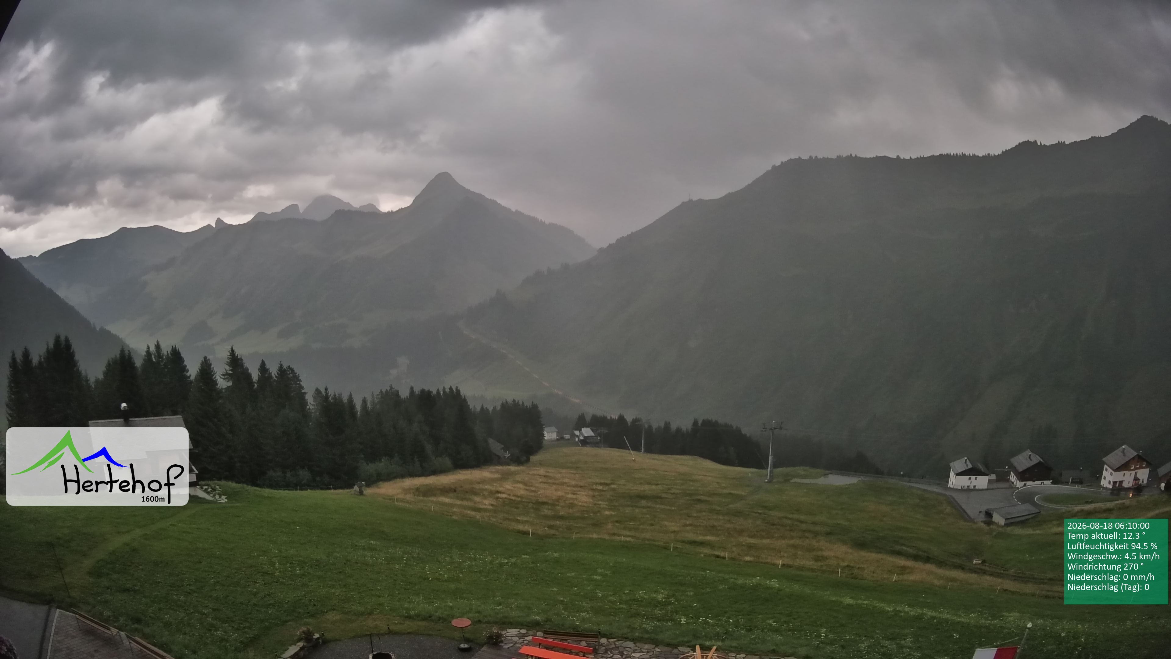 Archiv Foto Webcam Damüls: Blick vom Hertehof