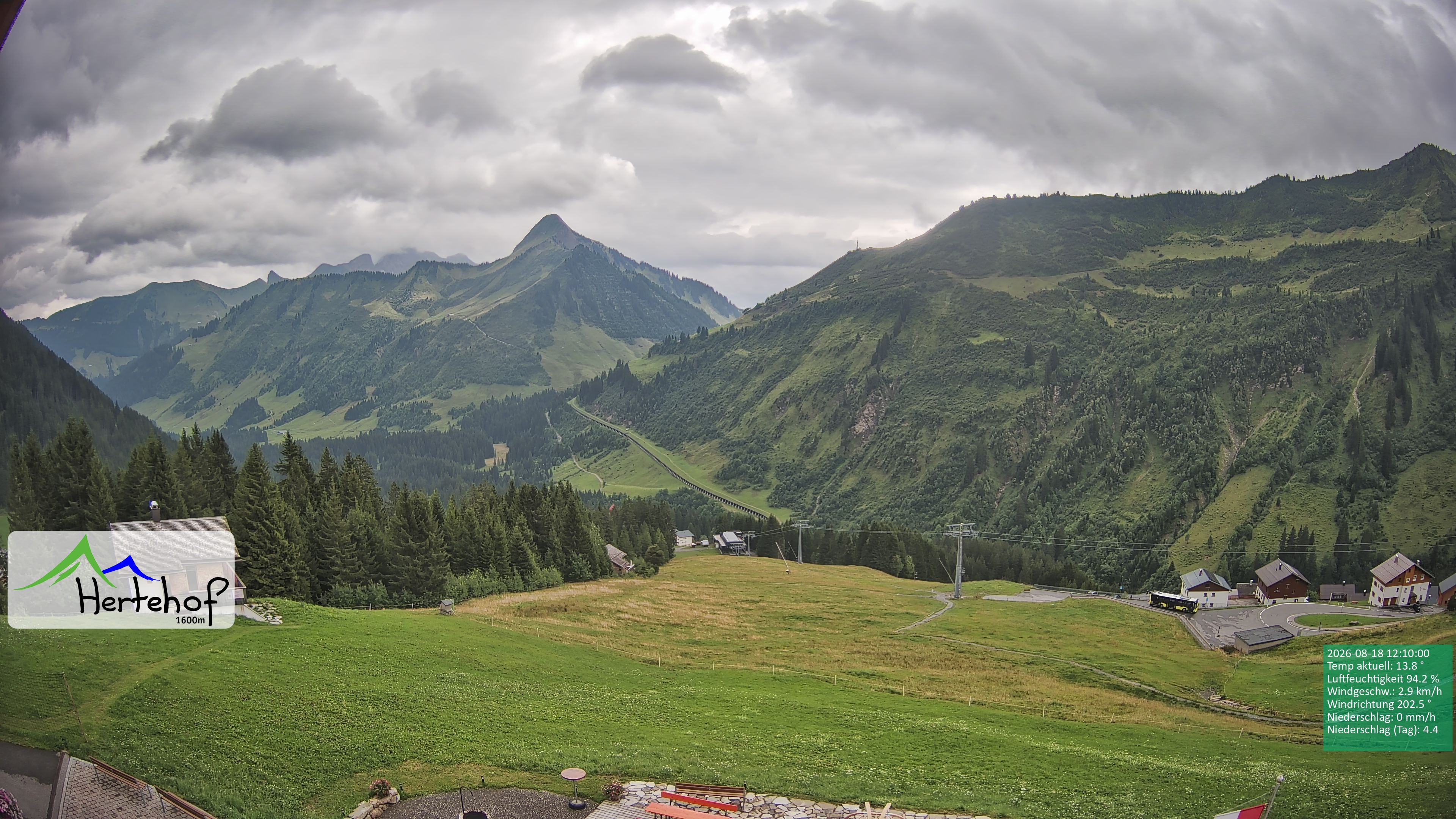 Archiv Foto Webcam Damüls: Blick vom Hertehof