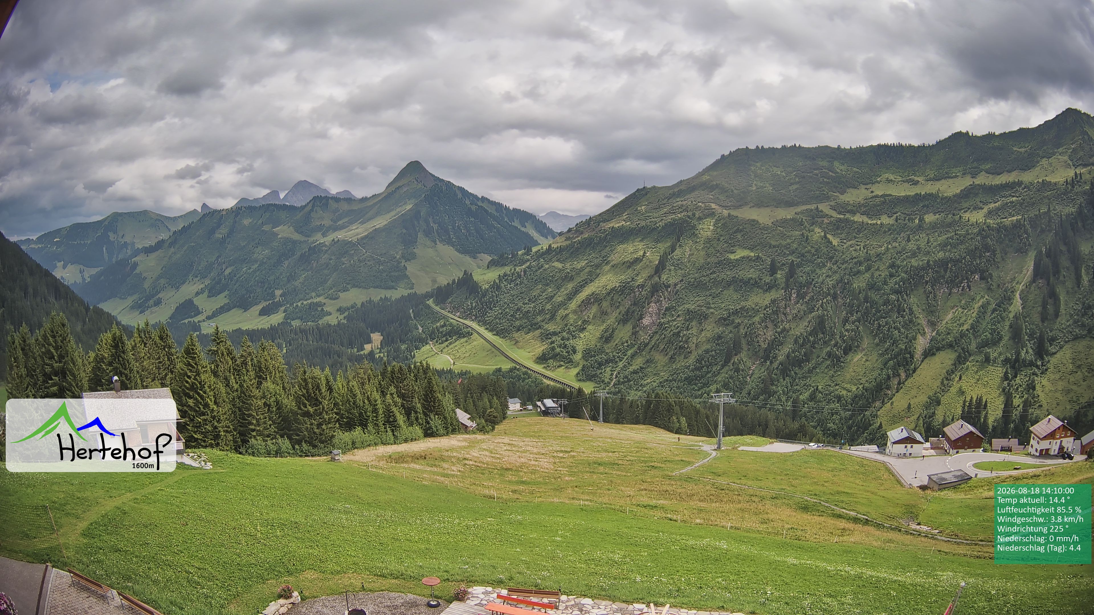 Archiv Foto Webcam Damüls: Blick vom Hertehof