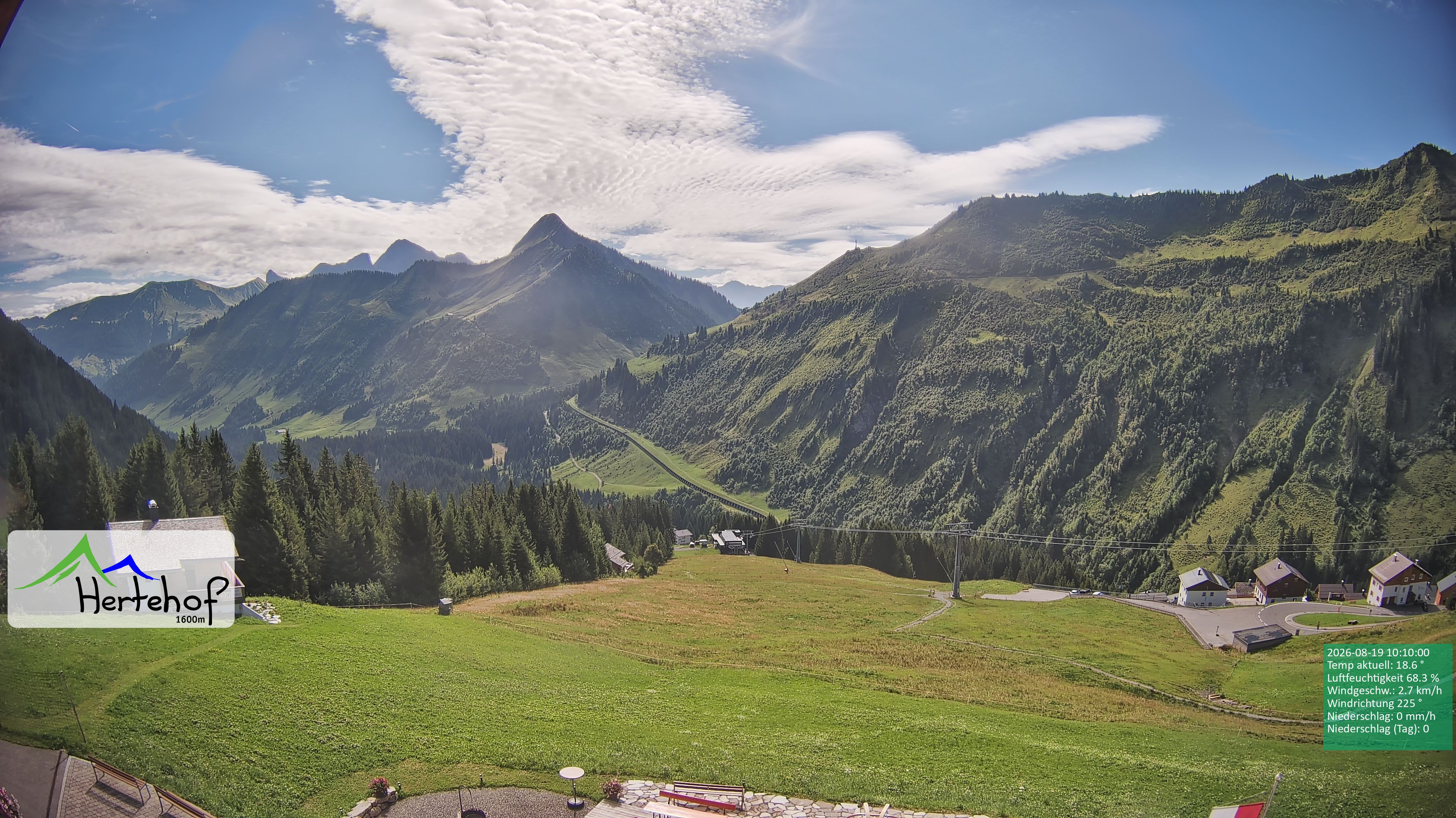 Archiv Foto Webcam Damüls: Blick vom Hertehof