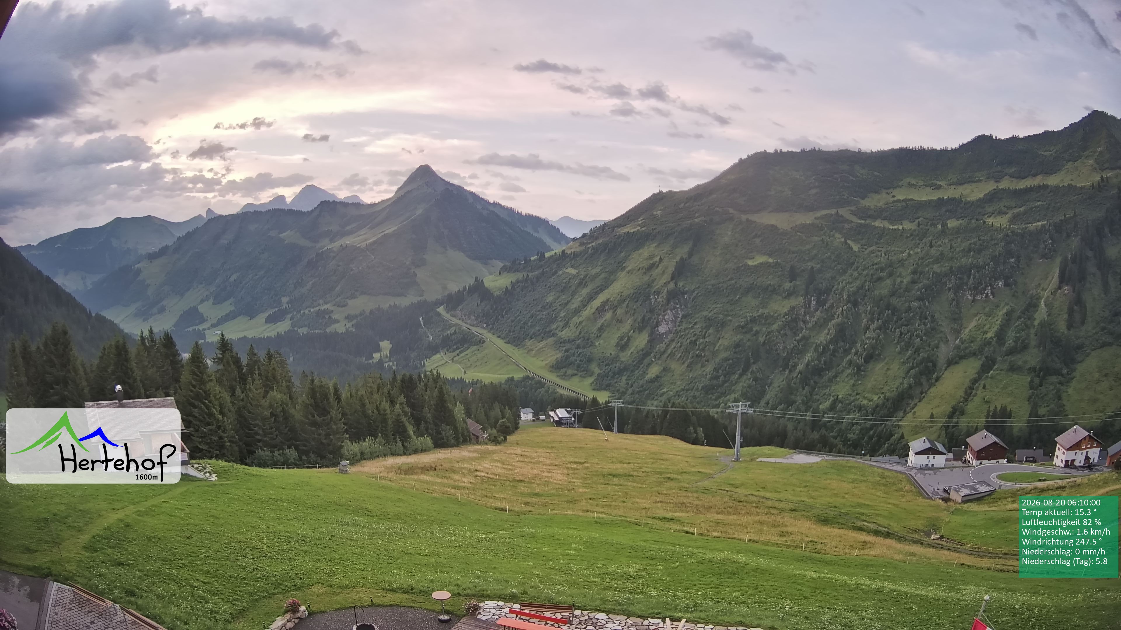 Archiv Foto Webcam Damüls: Blick vom Hertehof