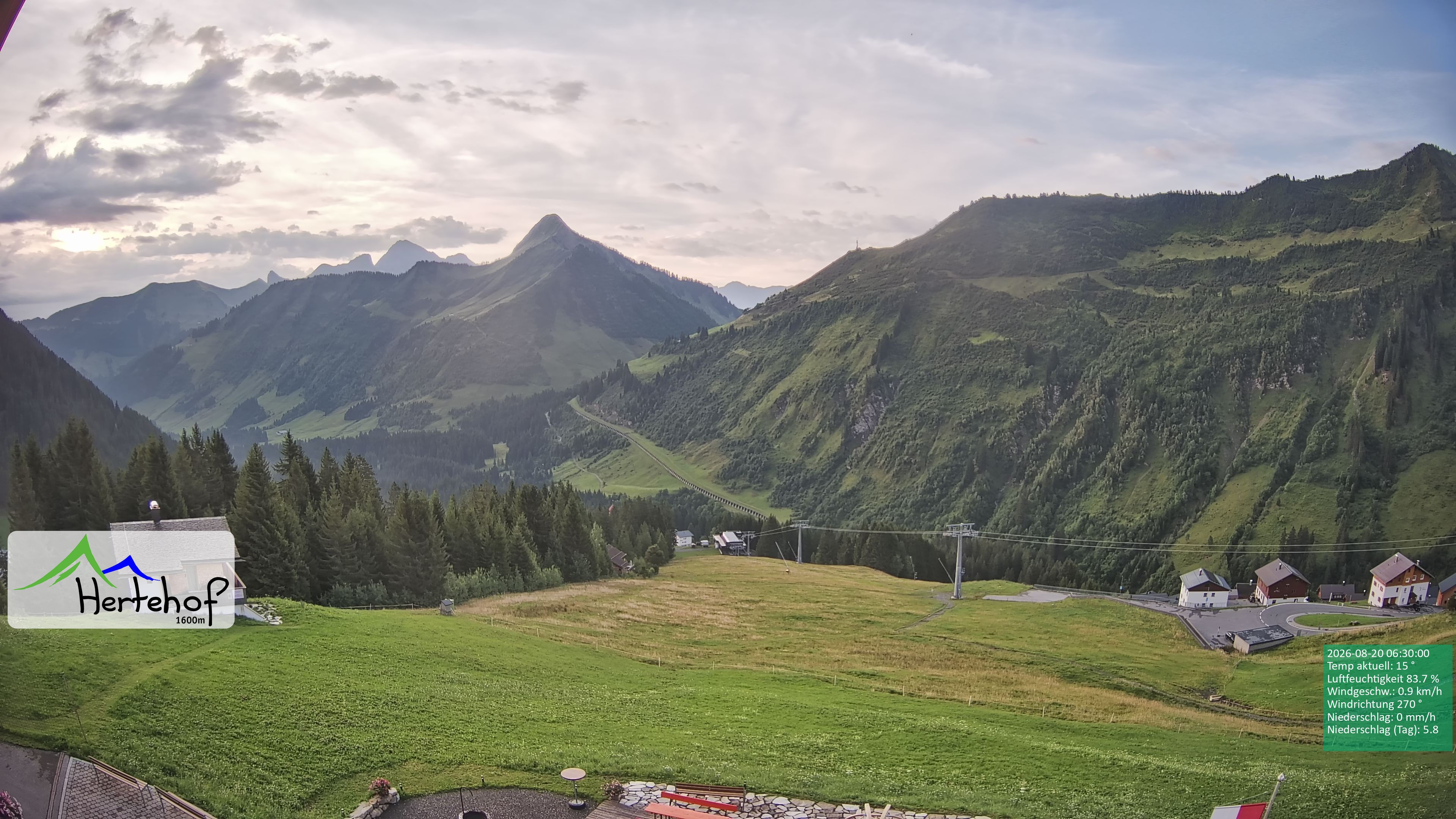 Archiv Foto Webcam Damüls: Blick vom Hertehof