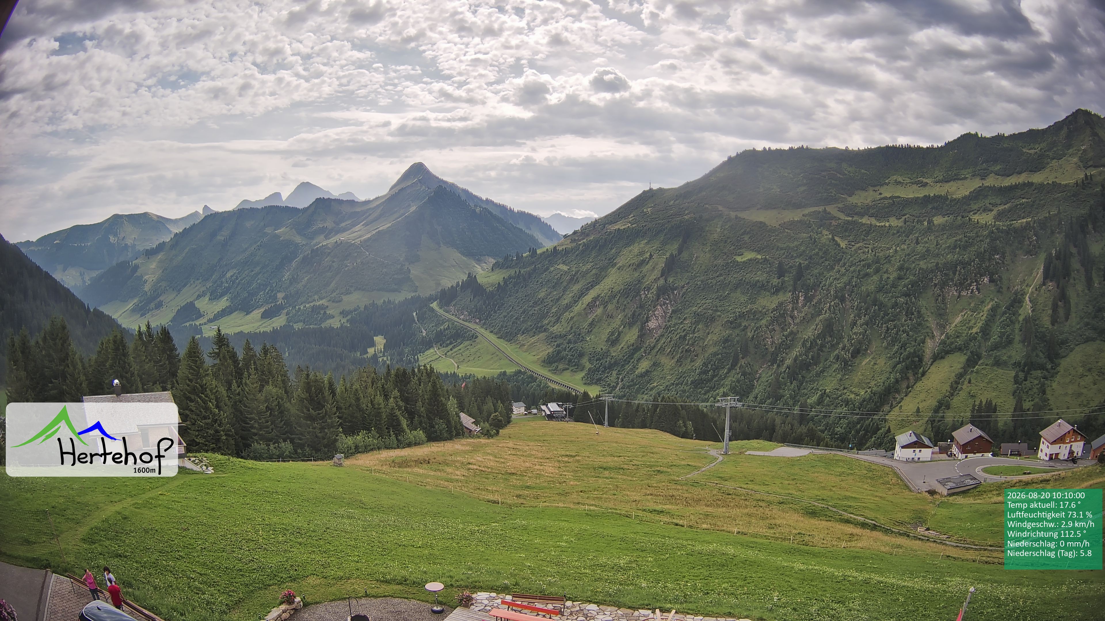 Archiv Foto Webcam Damüls: Blick vom Hertehof
