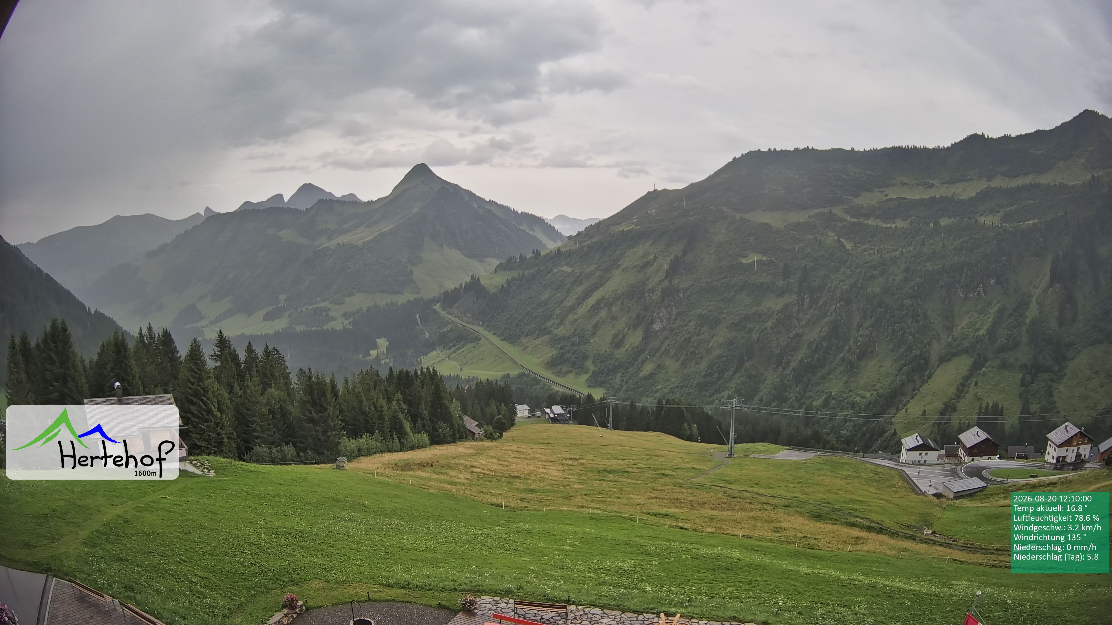 Archiv Foto Webcam Damüls: Blick vom Hertehof