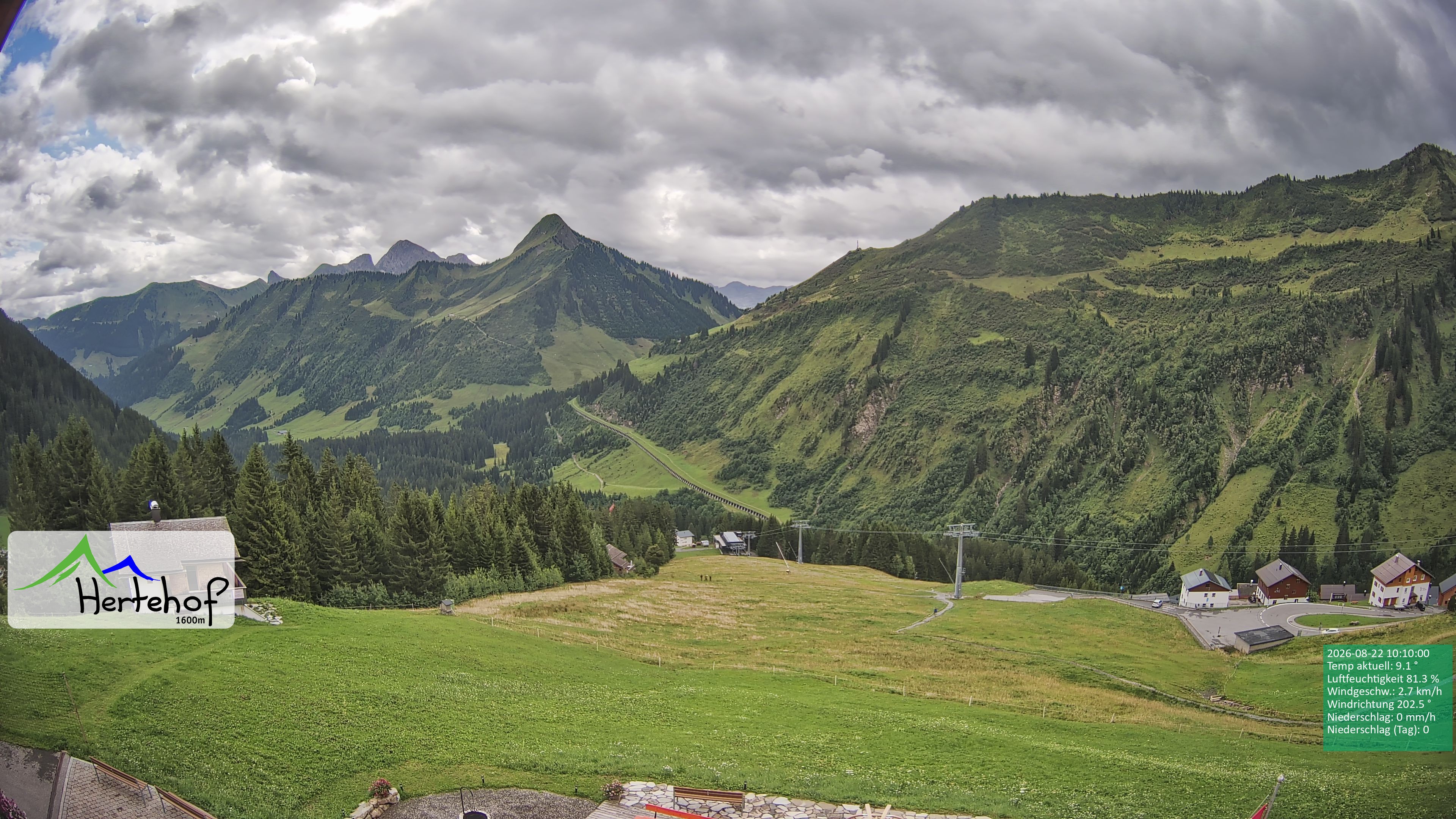 Archiv Foto Webcam Damüls: Blick vom Hertehof