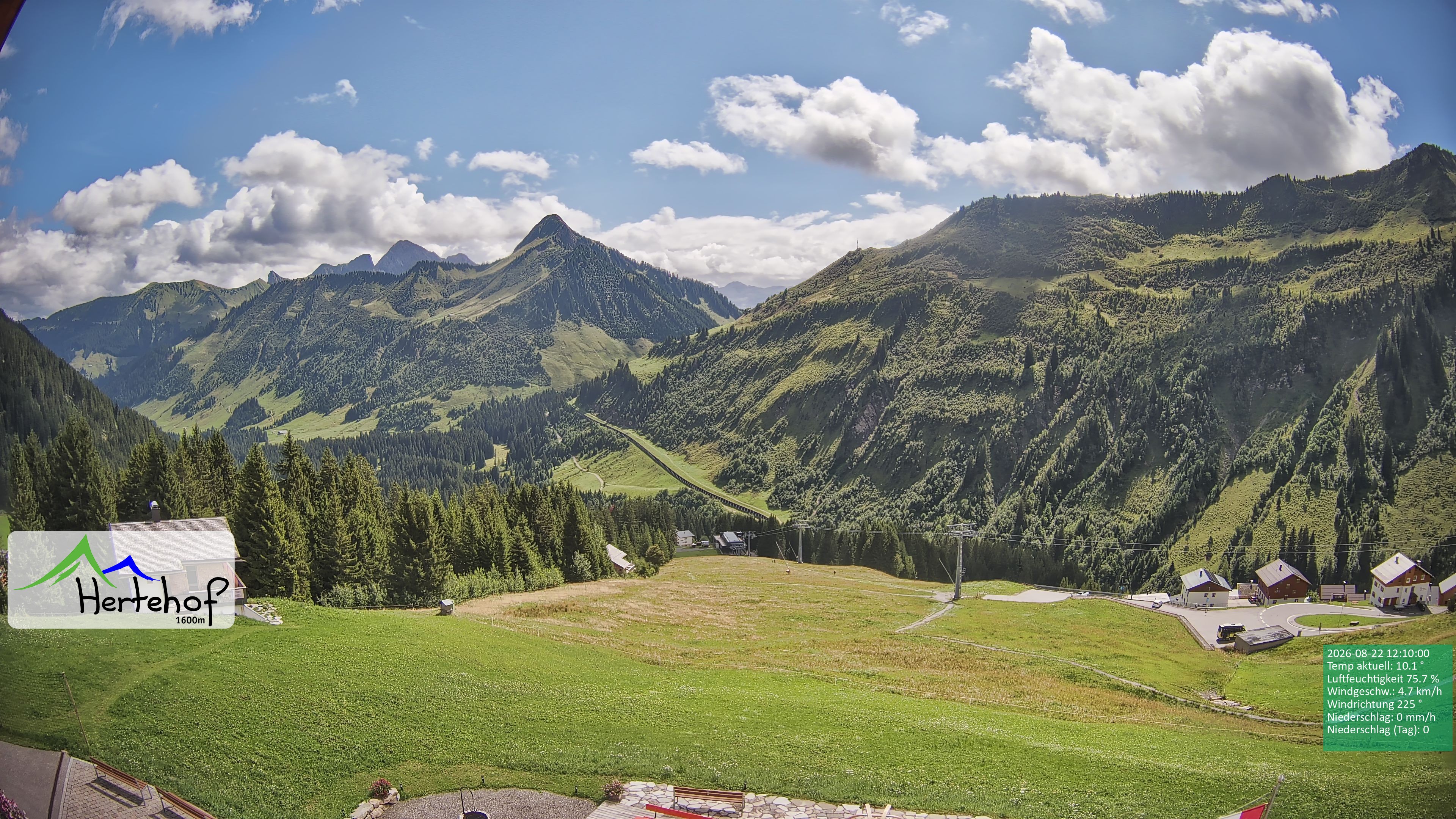 Archiv Foto Webcam Damüls: Blick vom Hertehof