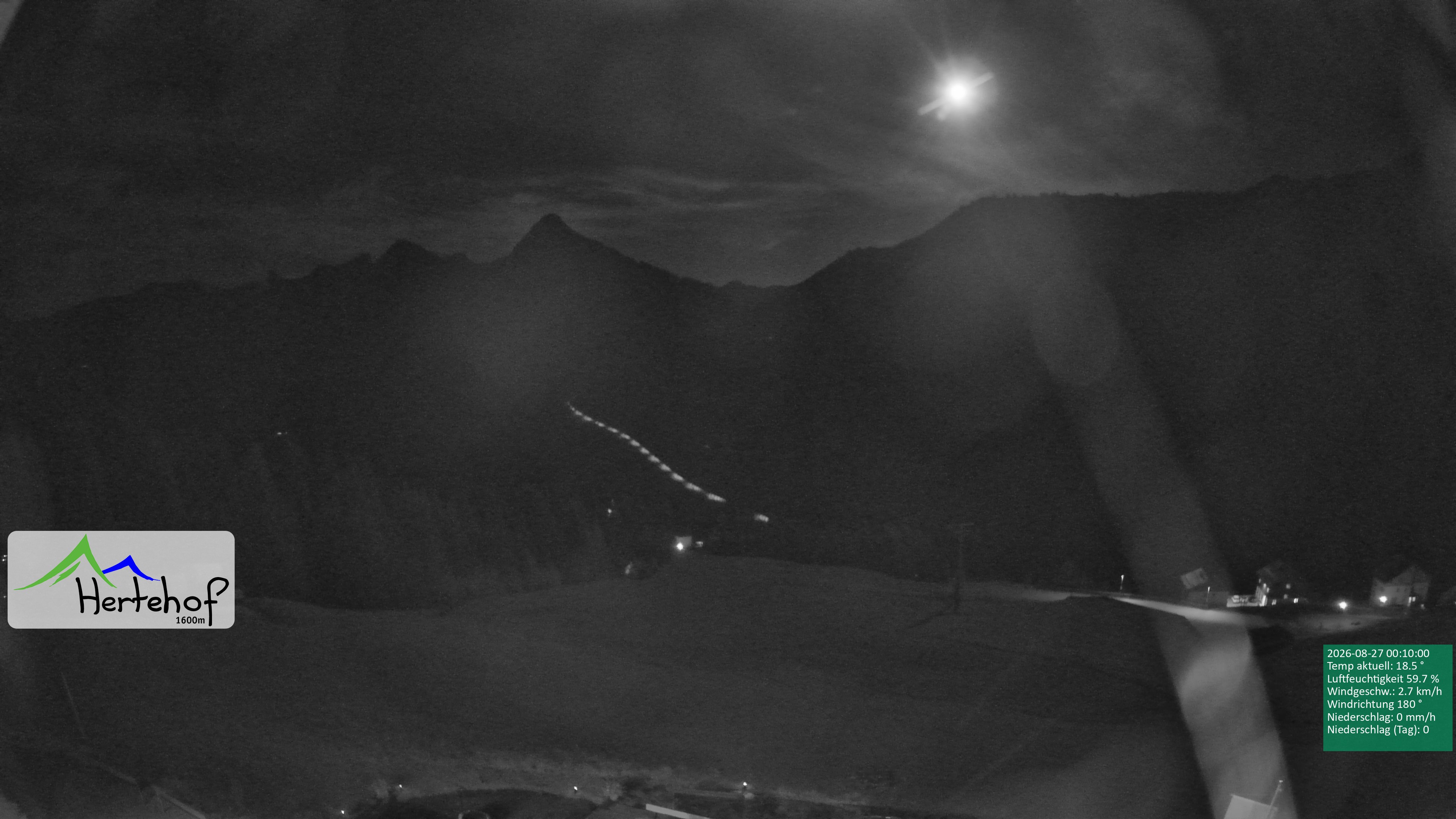 Archiv Foto Webcam Damüls: Blick vom Hertehof