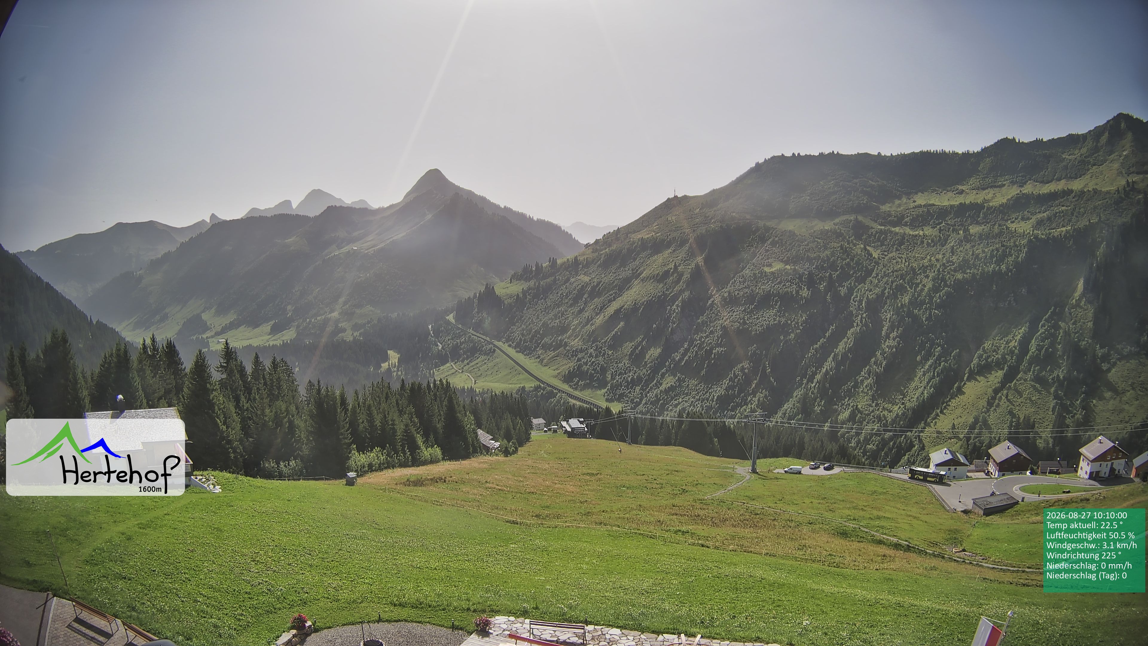 Archiv Foto Webcam Damüls: Blick vom Hertehof