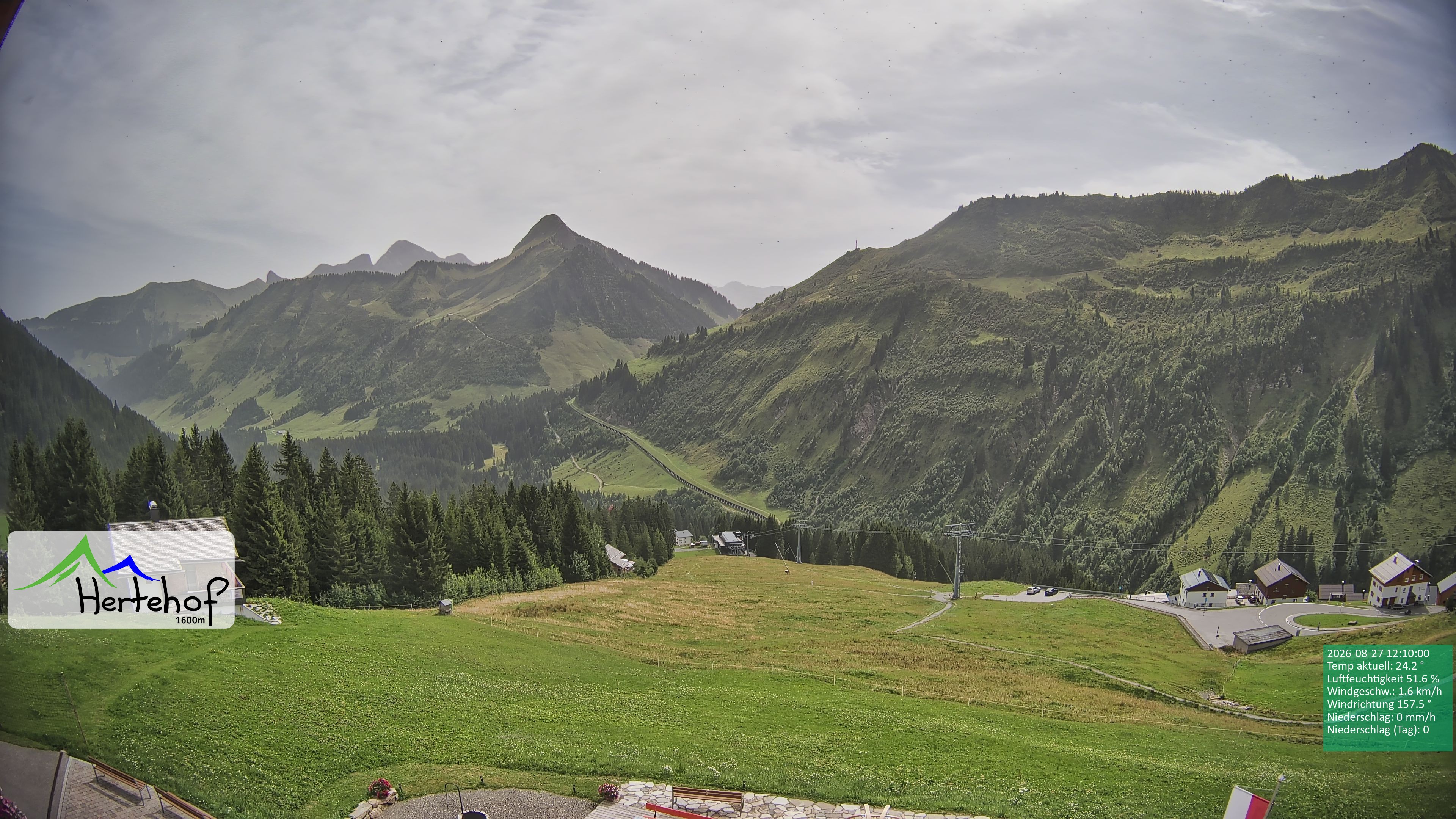 Archiv Foto Webcam Damüls: Blick vom Hertehof