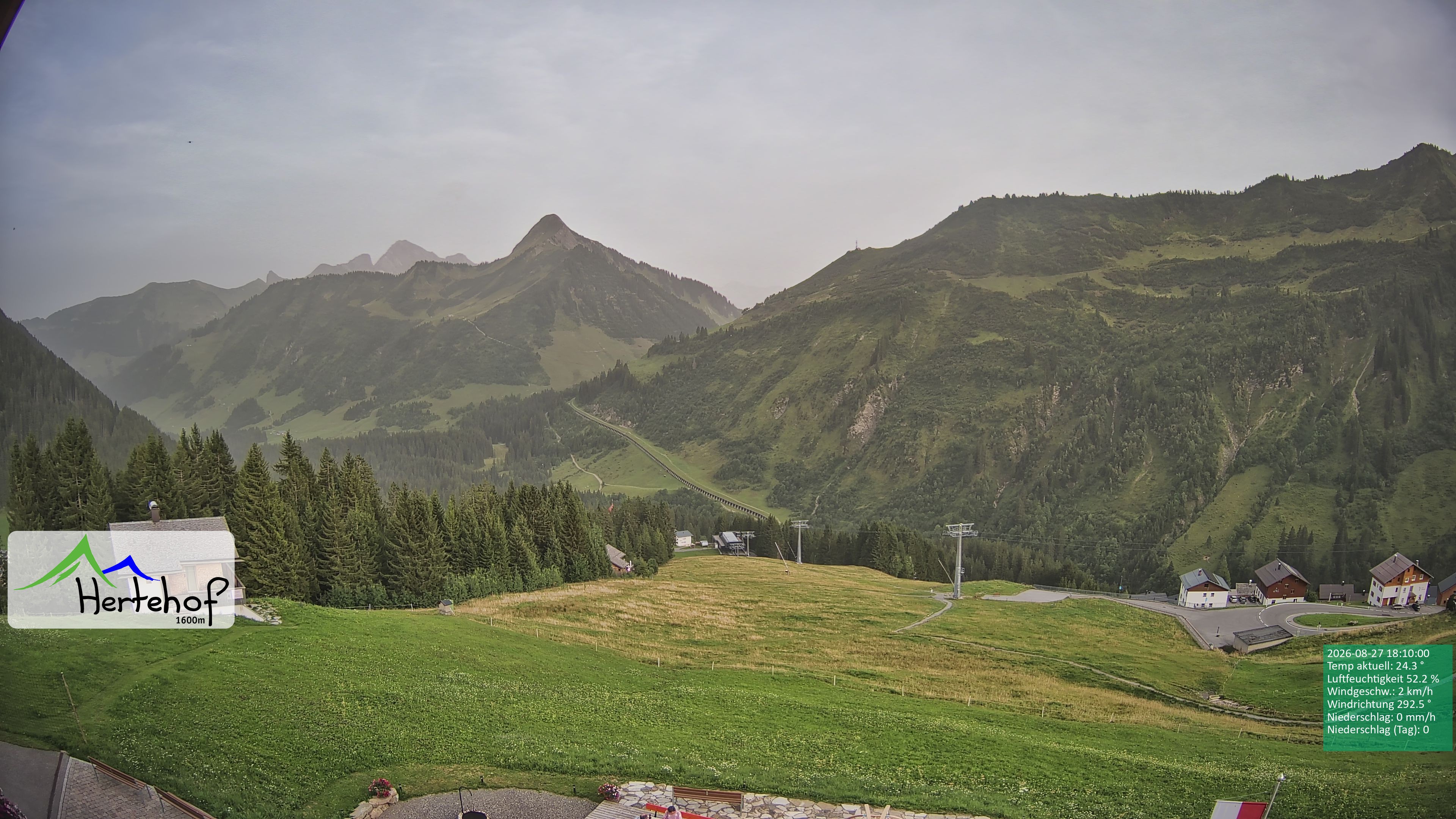 Archiv Foto Webcam Damüls: Blick vom Hertehof