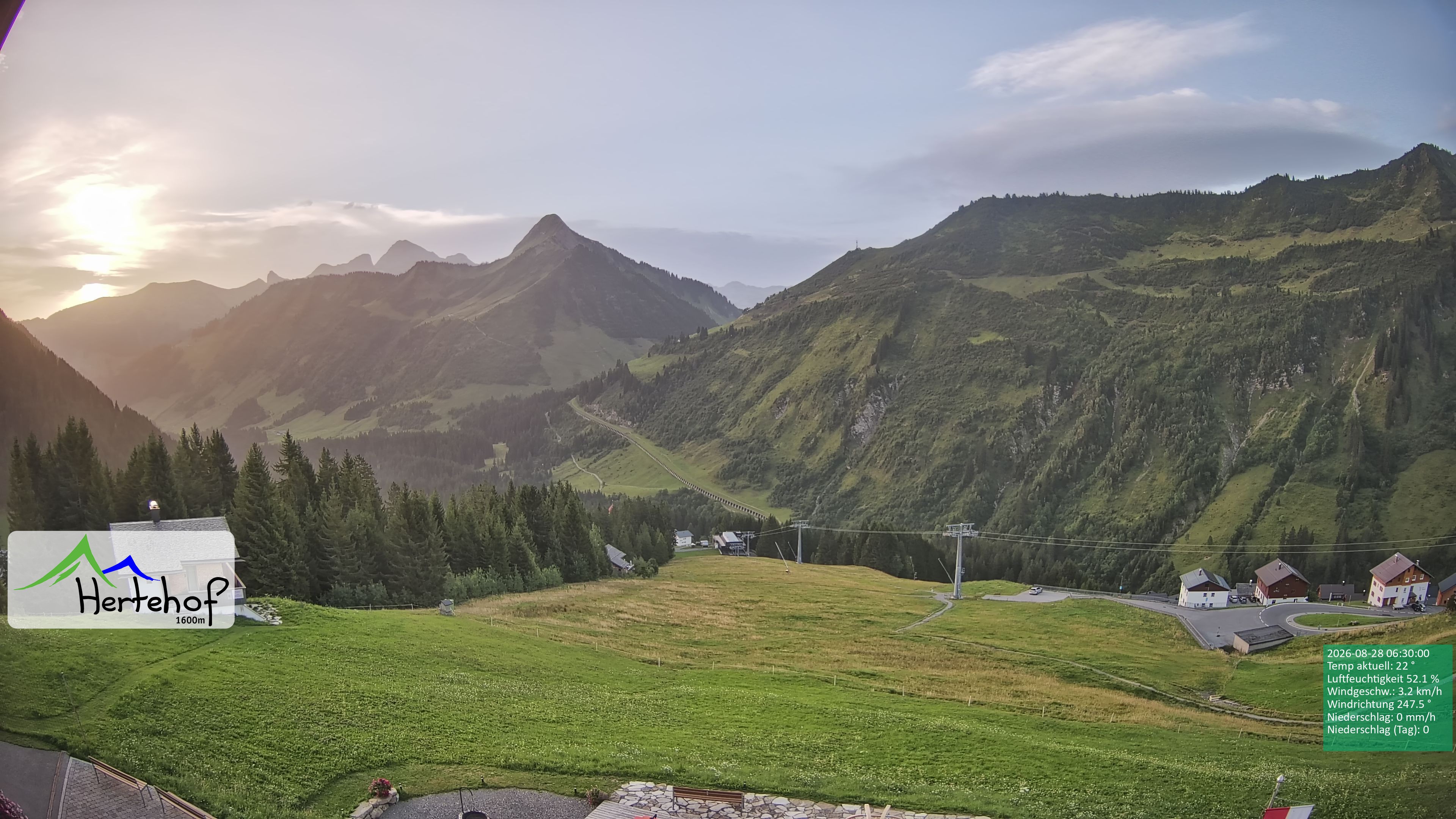 Archiv Foto Webcam Damüls: Blick vom Hertehof