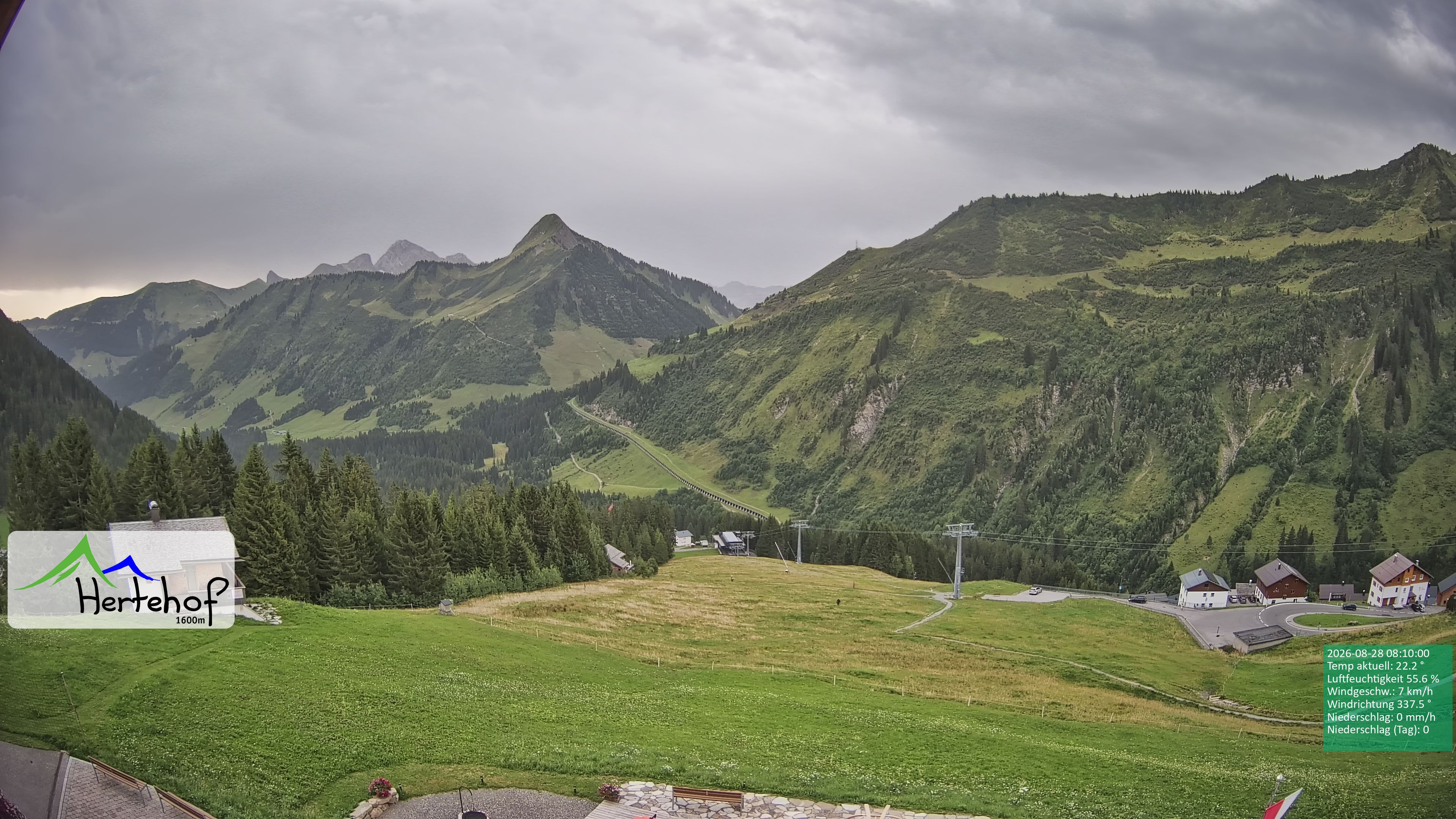 Archiv Foto Webcam Damüls: Blick vom Hertehof