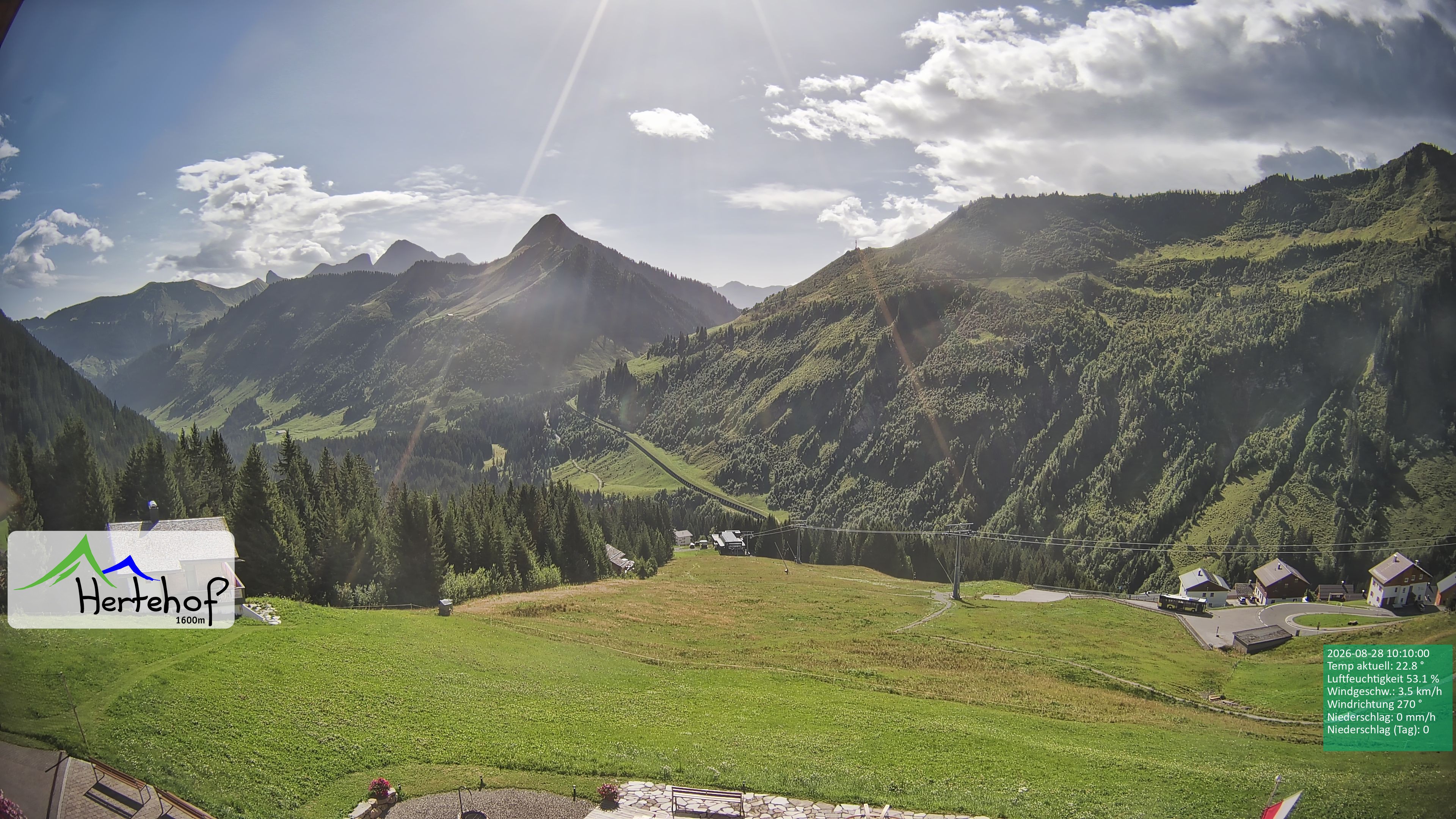 Archiv Foto Webcam Damüls: Blick vom Hertehof