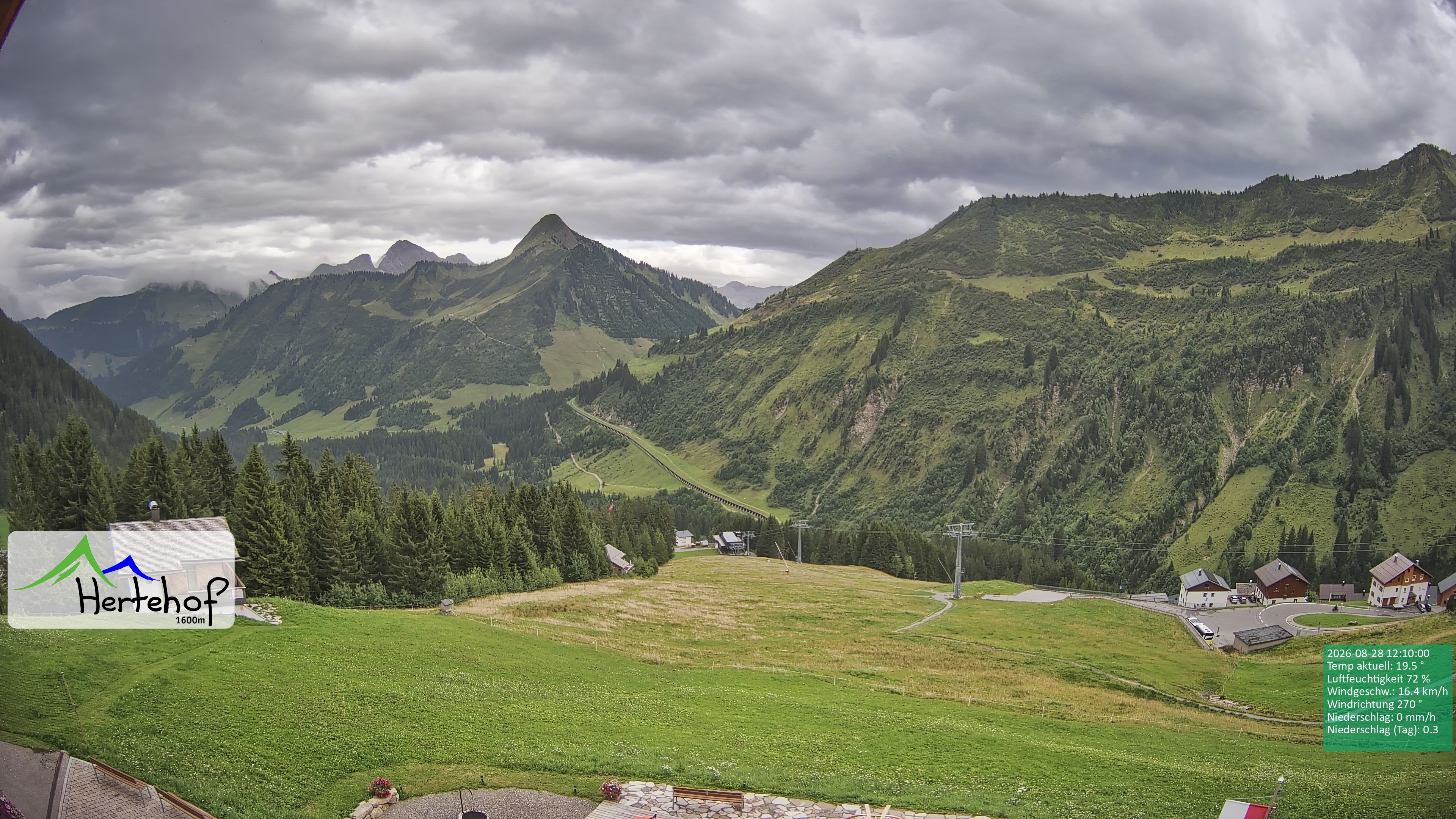 Archiv Foto Webcam Damüls: Blick vom Hertehof
