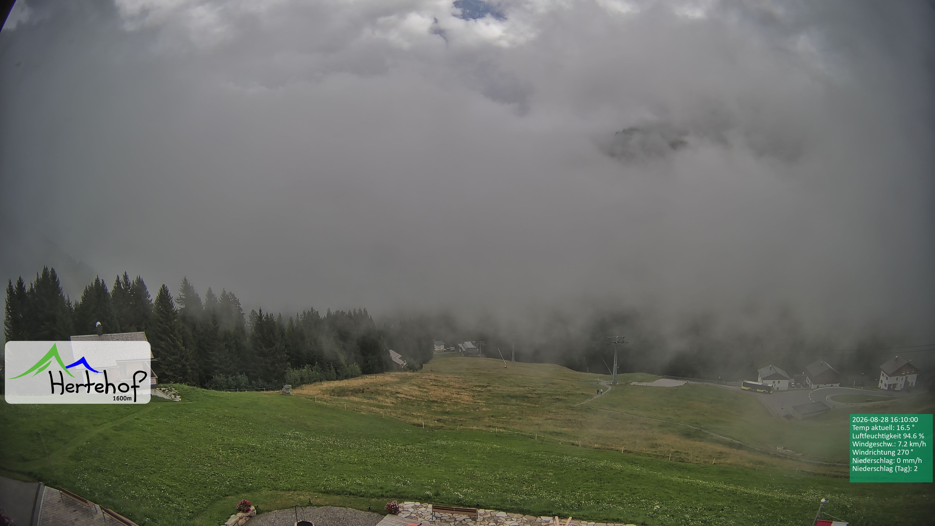 Archiv Foto Webcam Damüls: Blick vom Hertehof