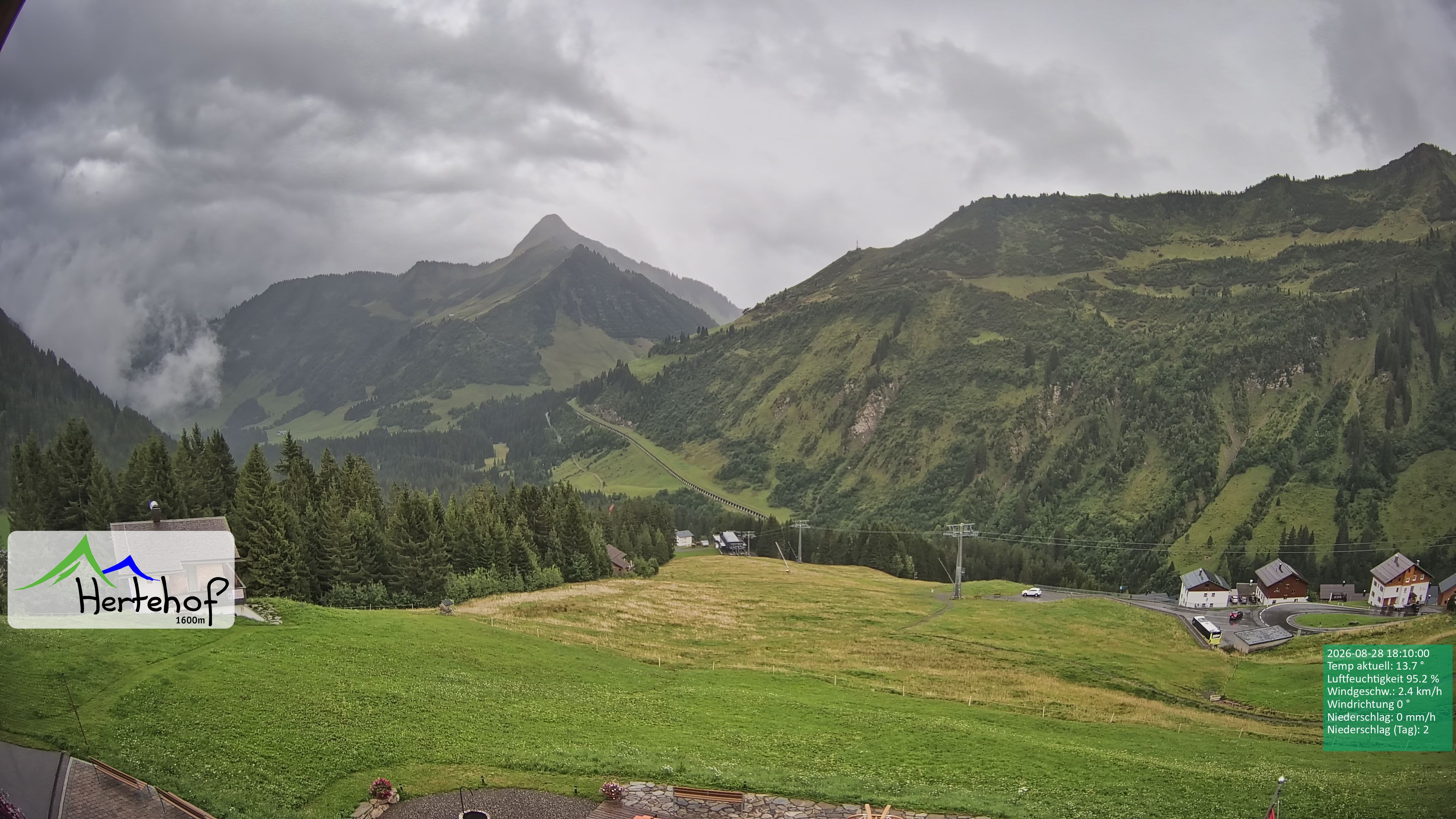 Archiv Foto Webcam Damüls: Blick vom Hertehof