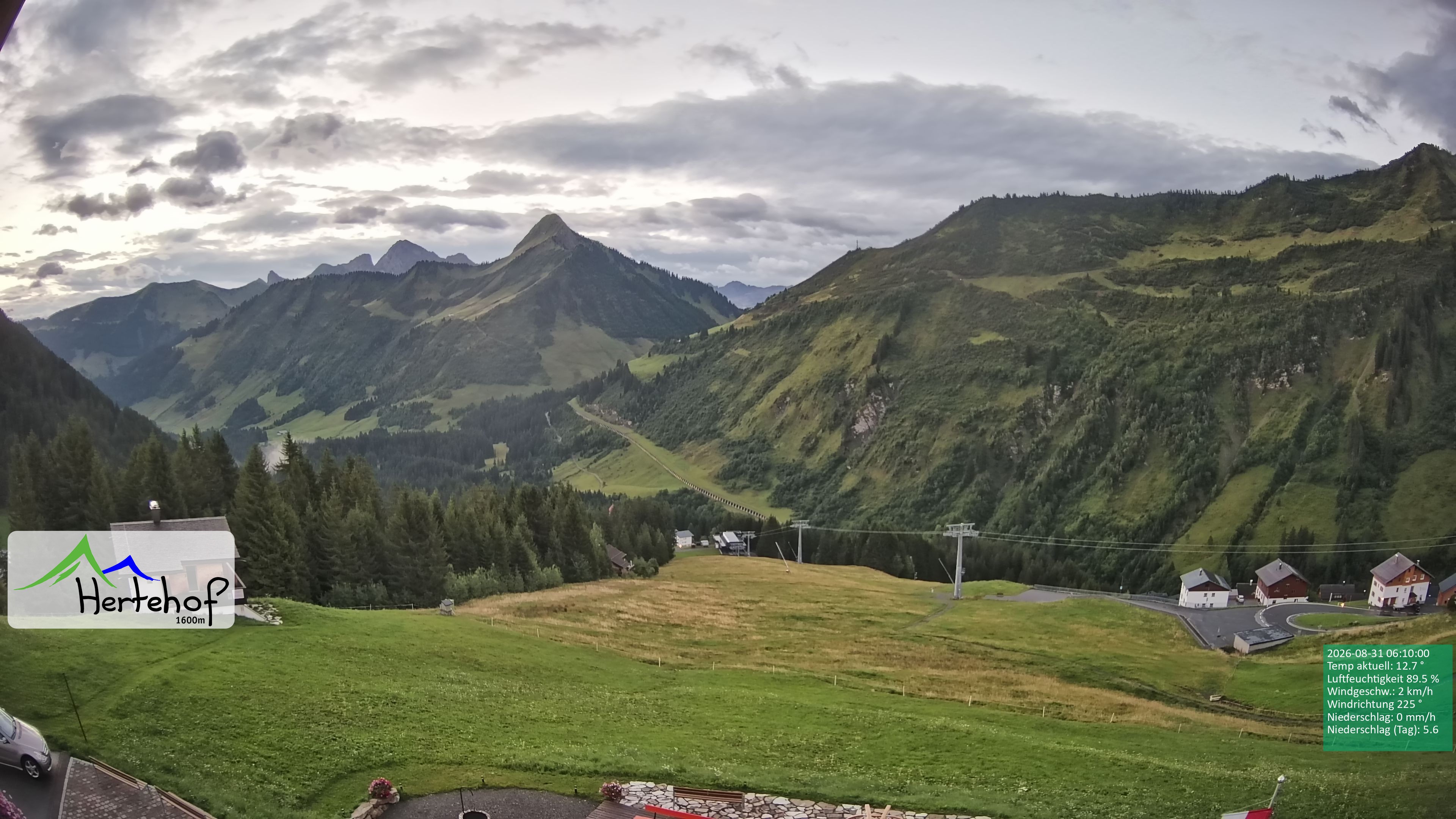 Archiv Foto Webcam Damüls: Blick vom Hertehof