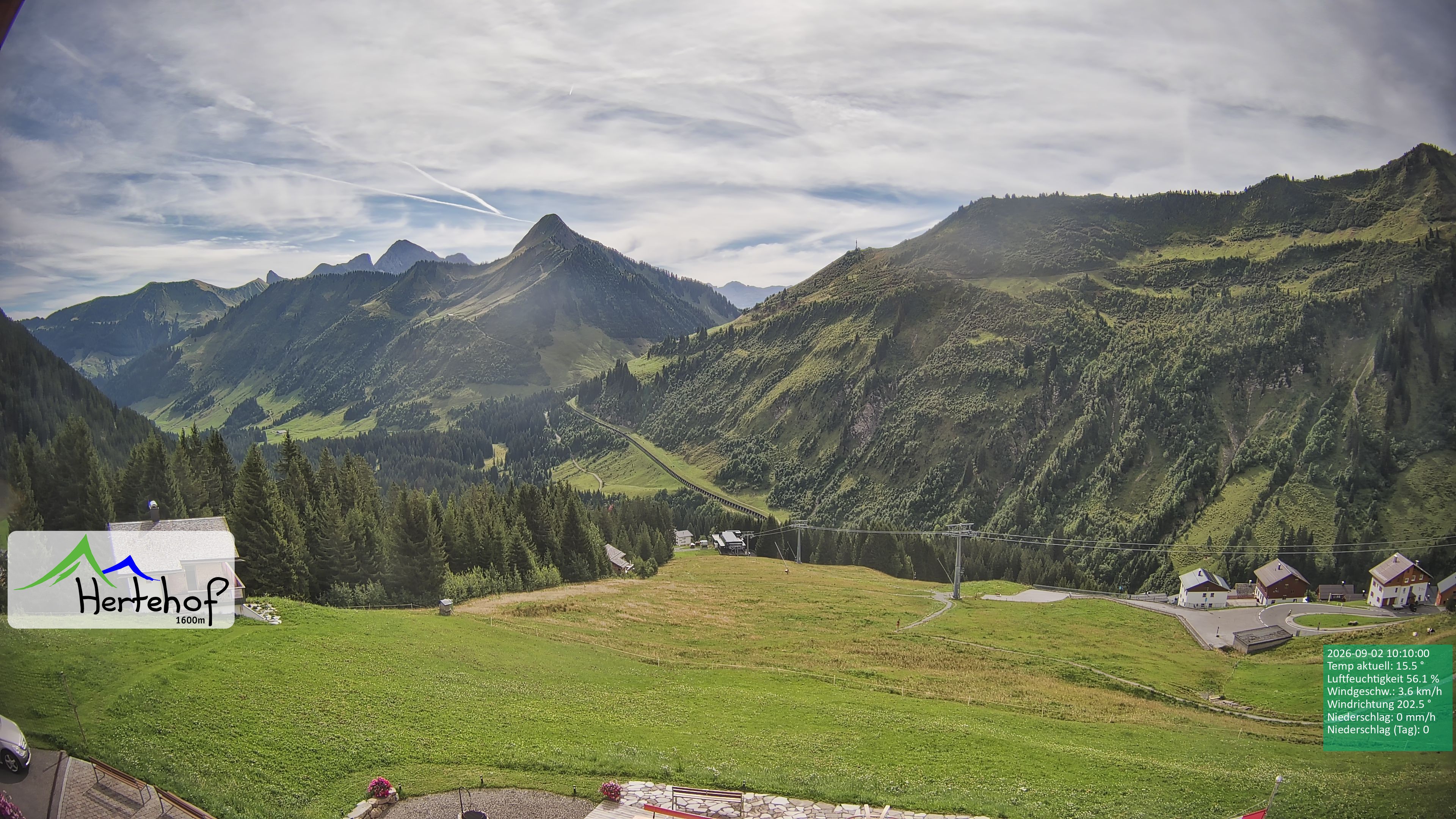 Archiv Foto Webcam Damüls: Blick vom Hertehof