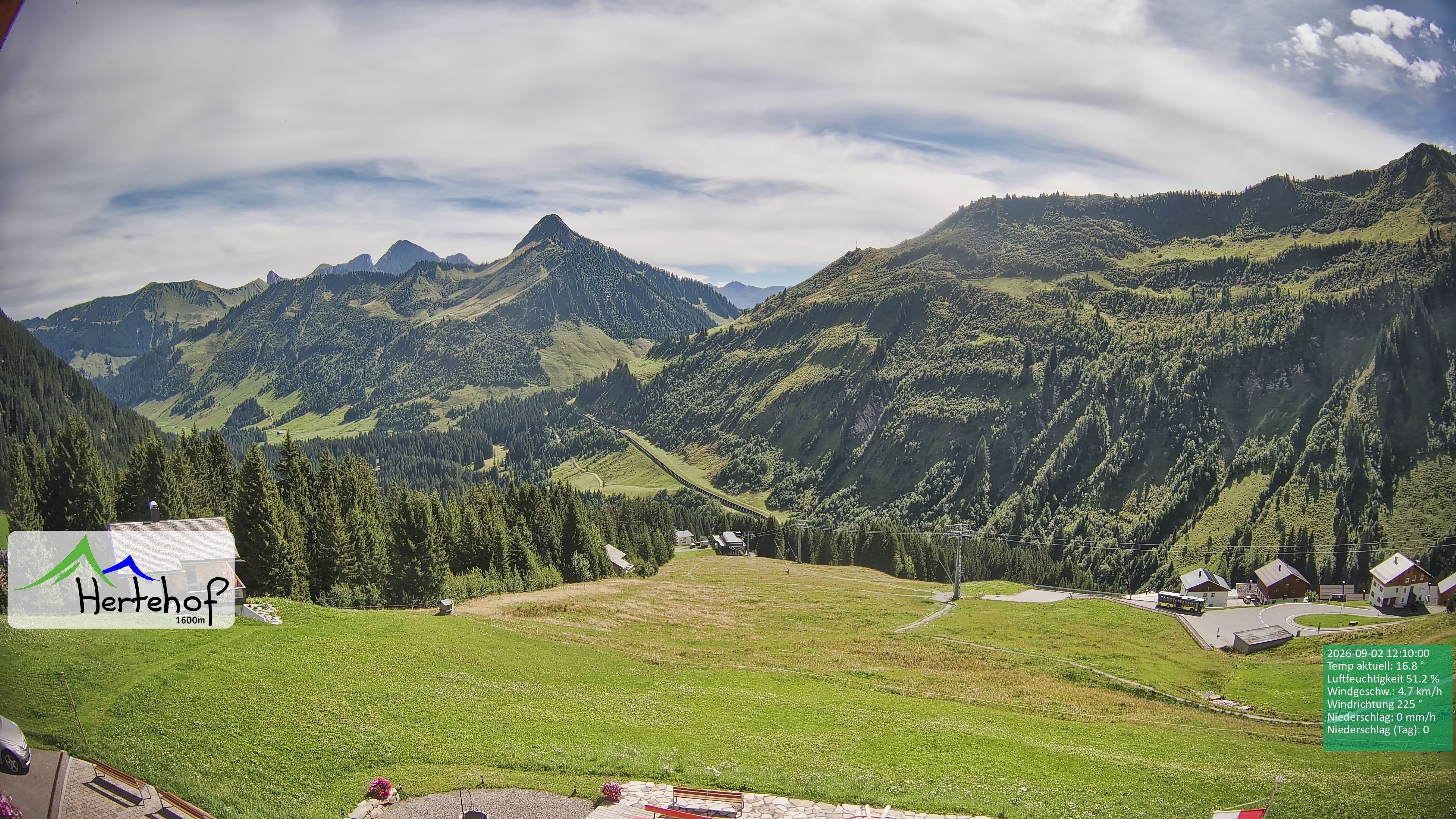 Archiv Foto Webcam Damüls: Blick vom Hertehof