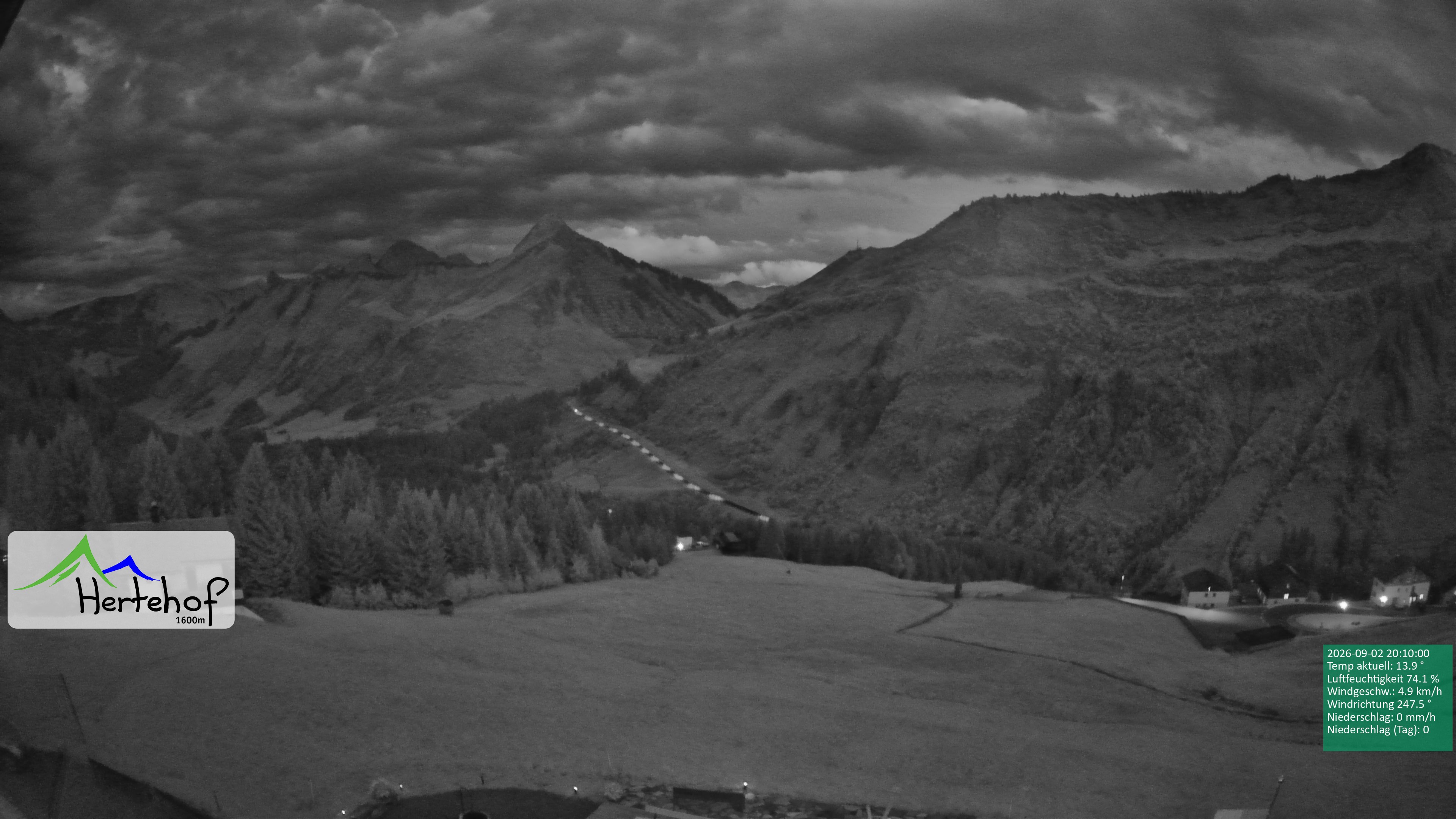 Archiv Foto Webcam Damüls: Blick vom Hertehof