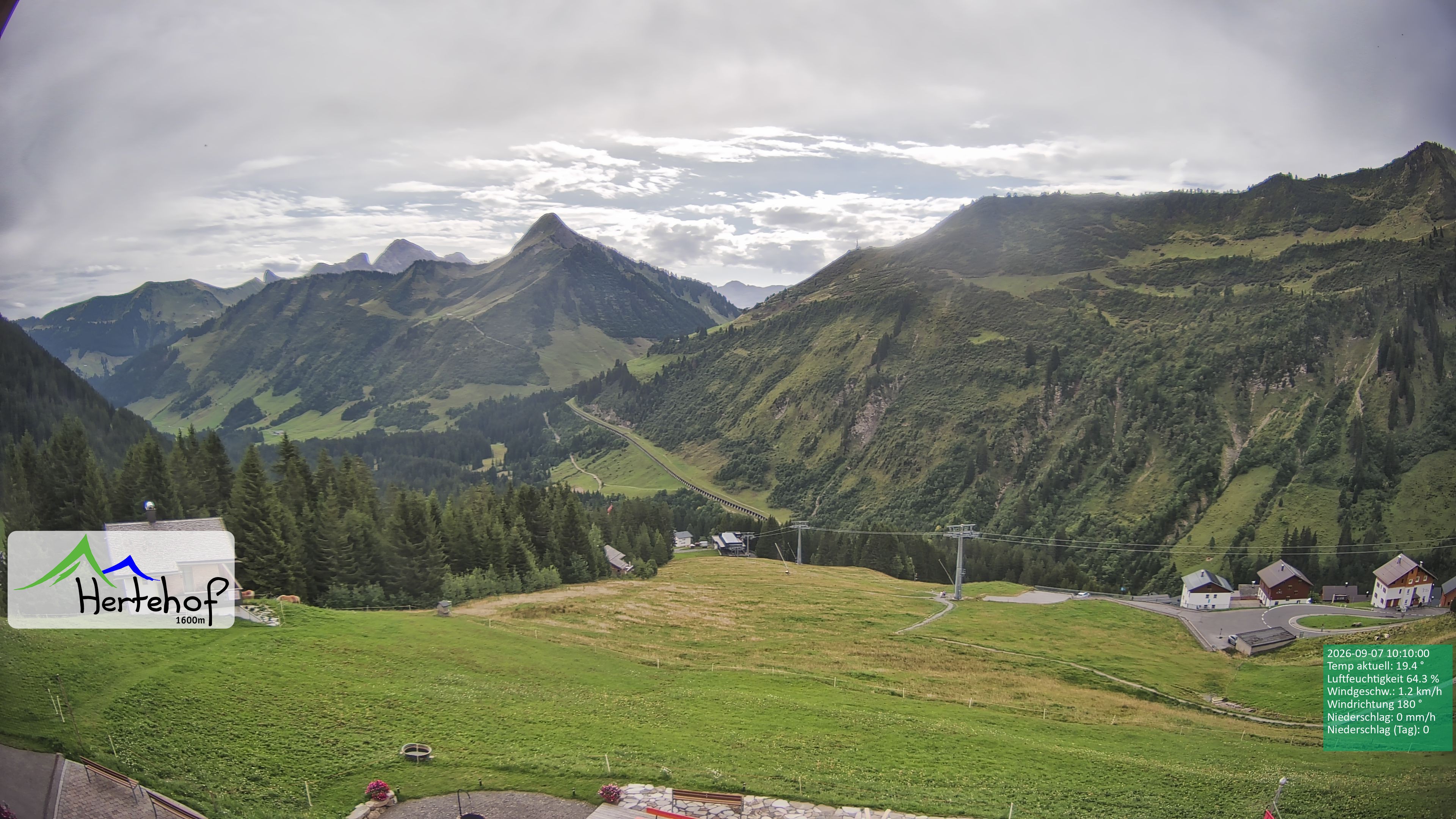 Archiv Foto Webcam Damüls: Blick vom Hertehof