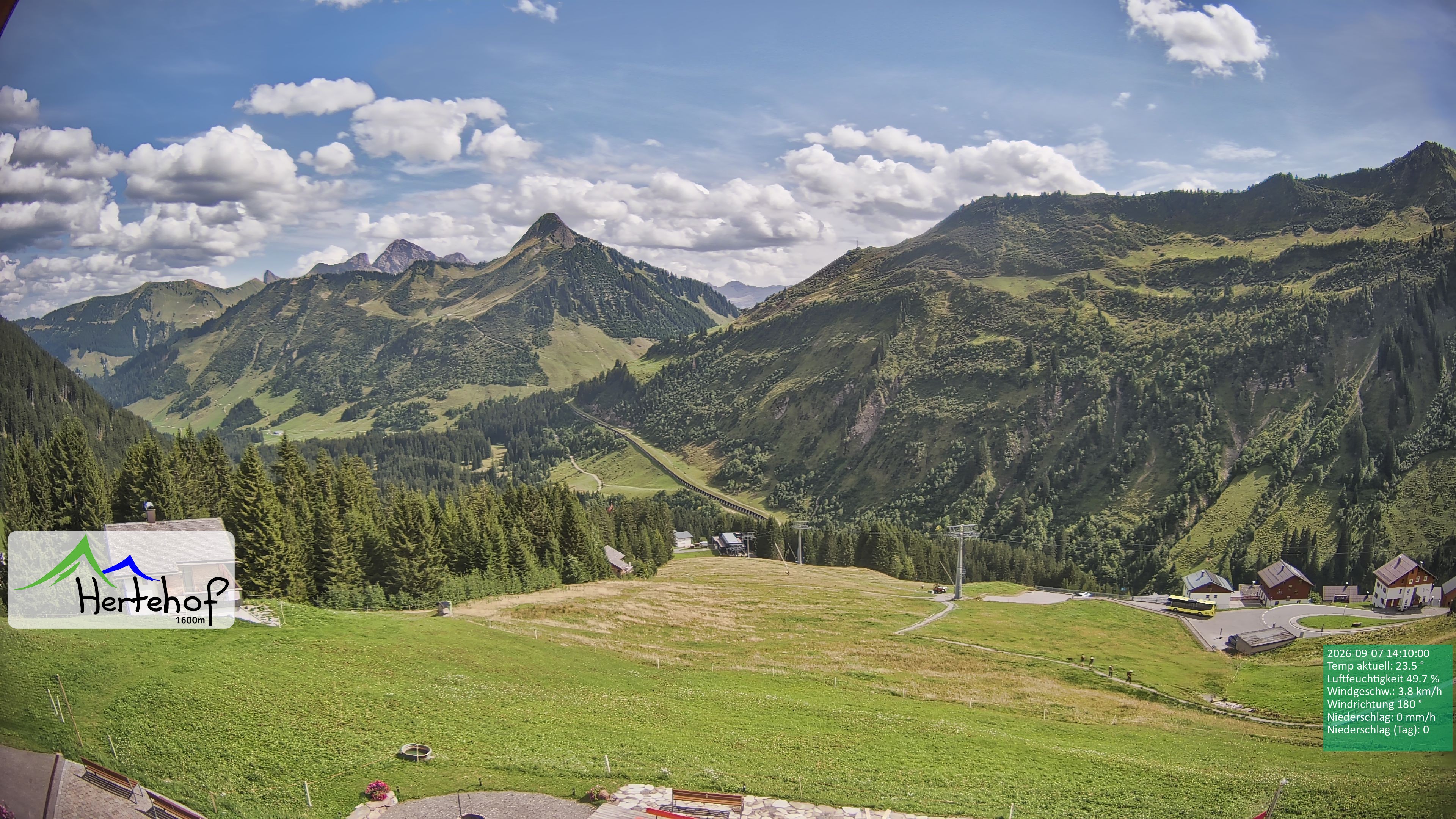 Archiv Foto Webcam Damüls: Blick vom Hertehof