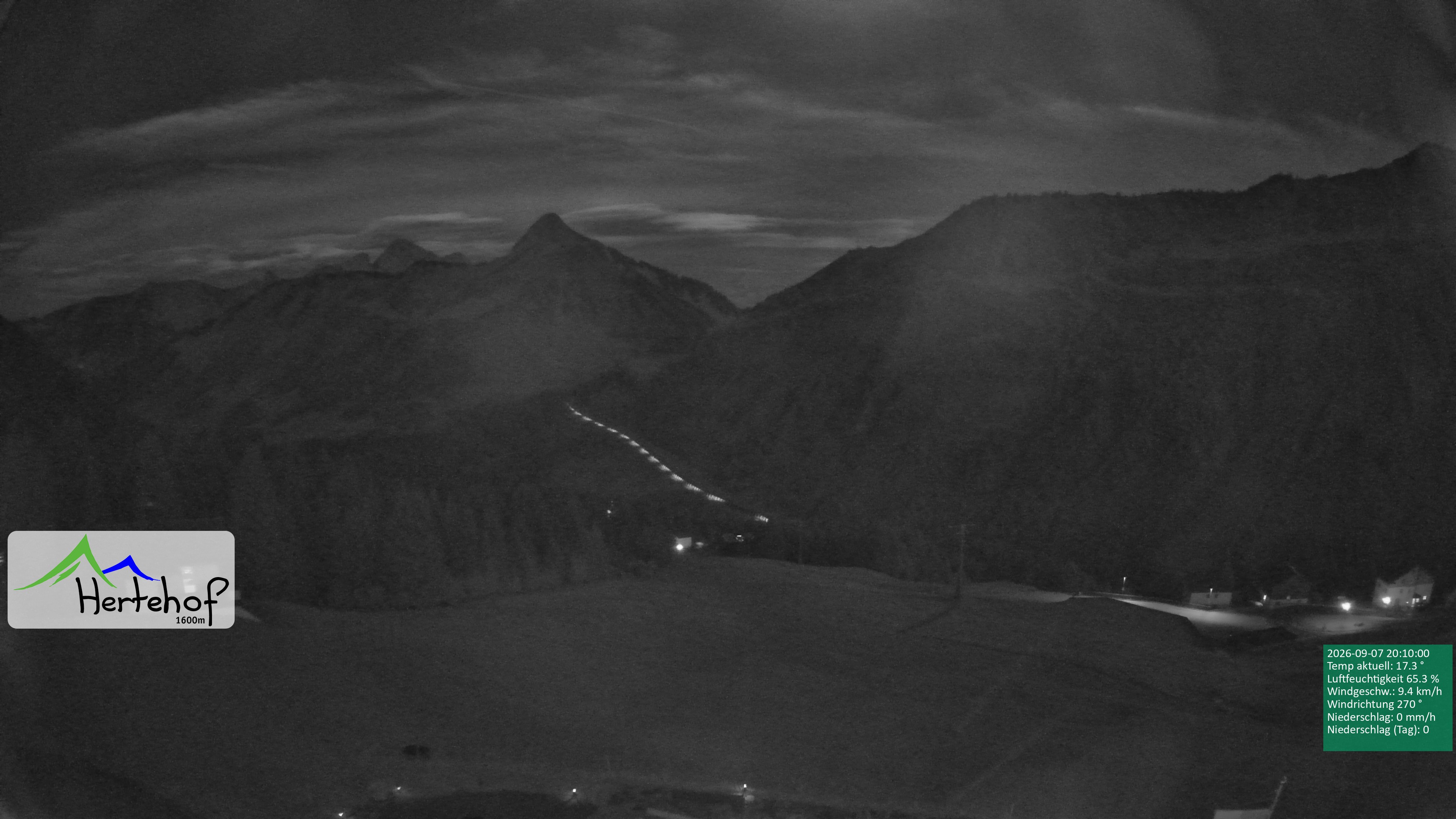Archiv Foto Webcam Damüls: Blick vom Hertehof