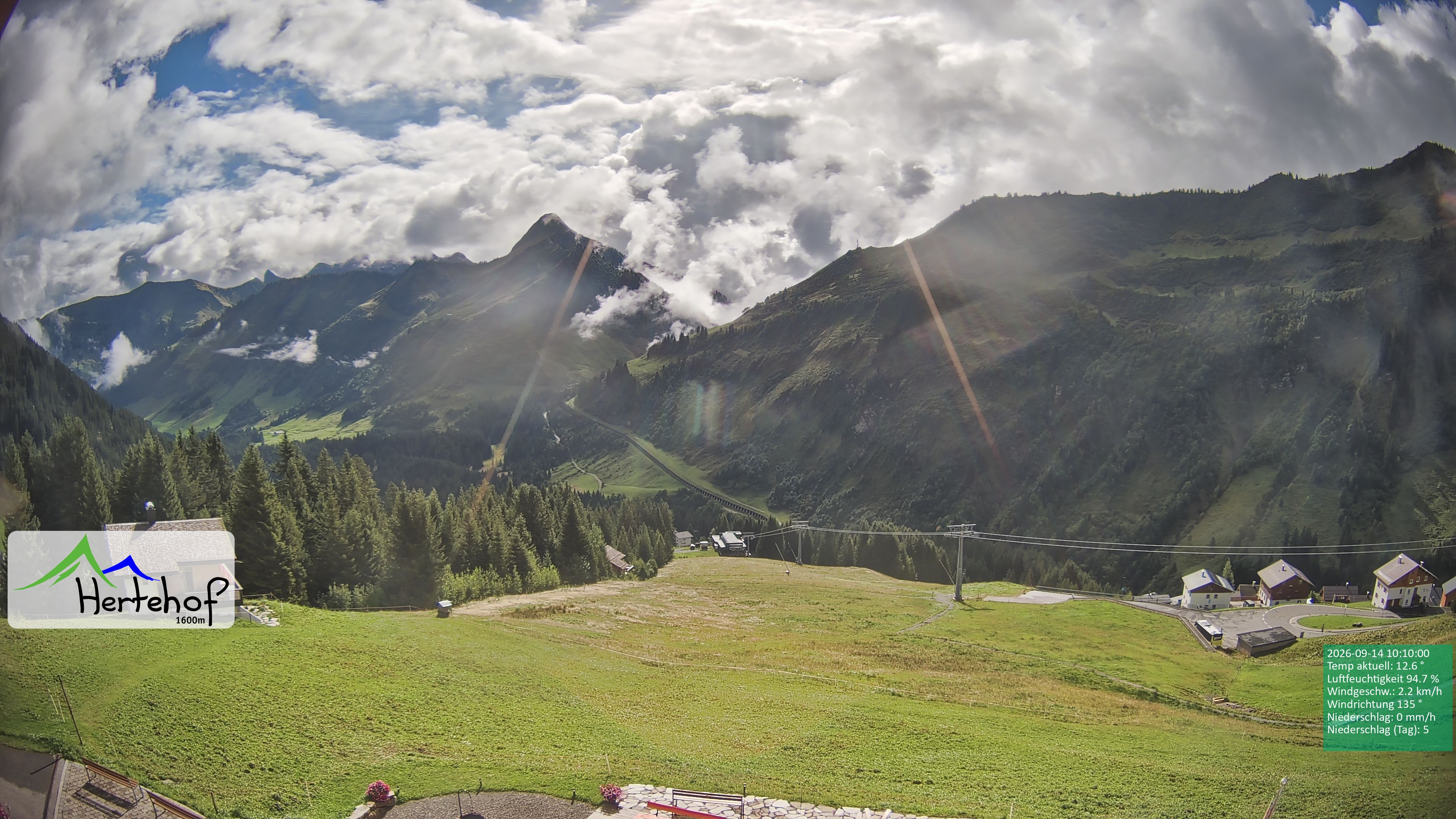 Archiv Foto Webcam Damüls: Blick vom Hertehof