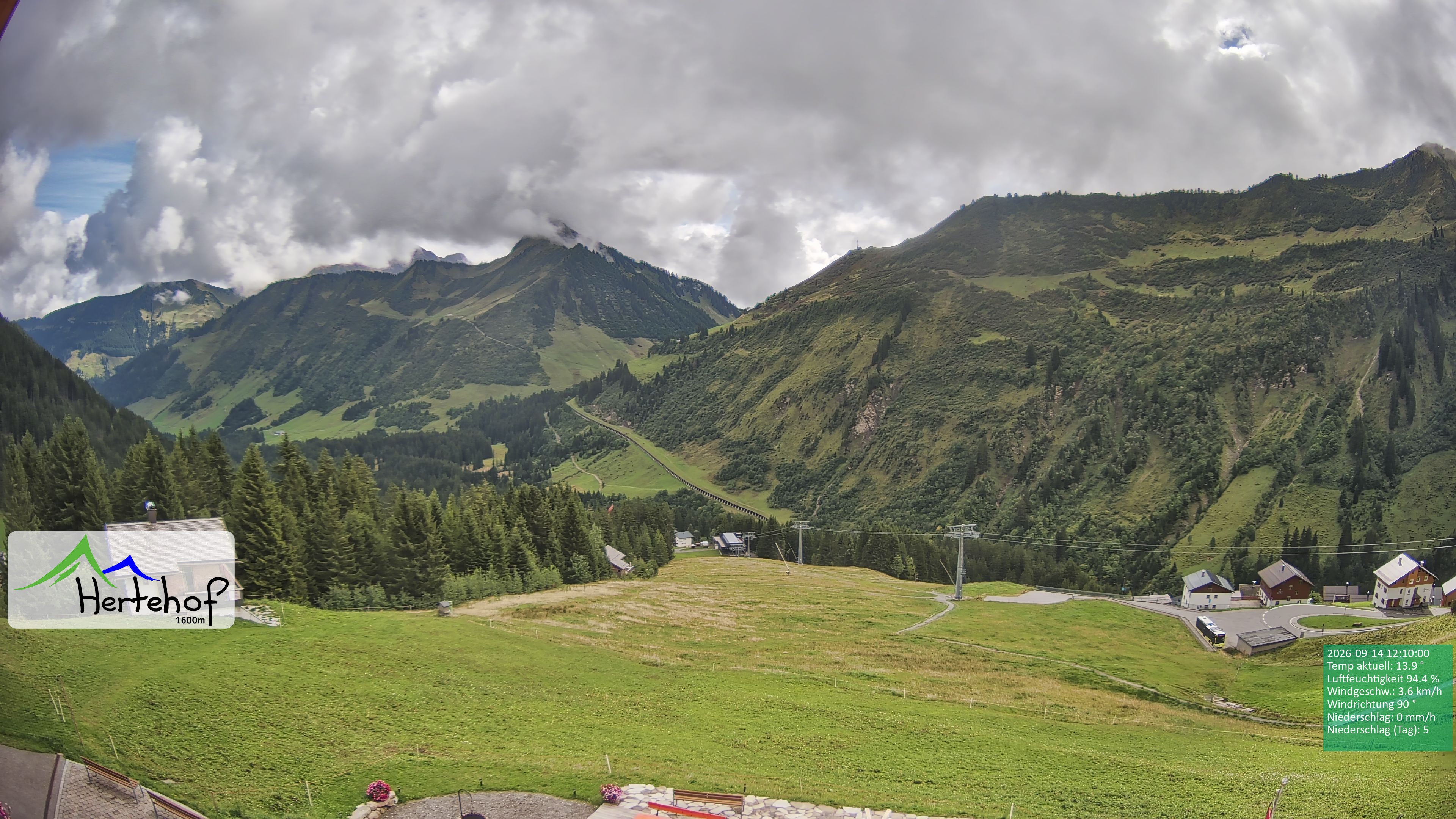 Archiv Foto Webcam Damüls: Blick vom Hertehof