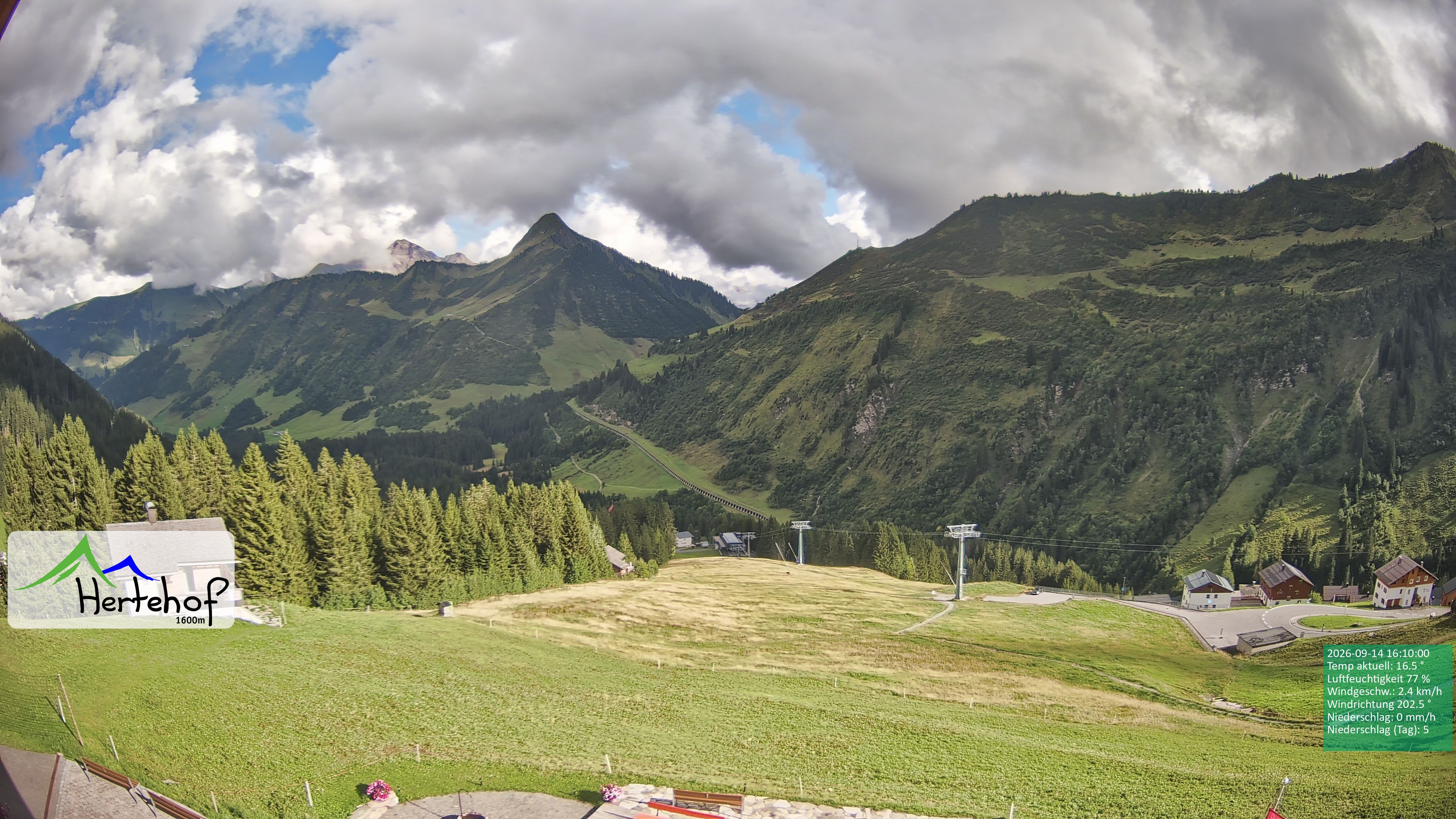 Archiv Foto Webcam Damüls: Blick vom Hertehof