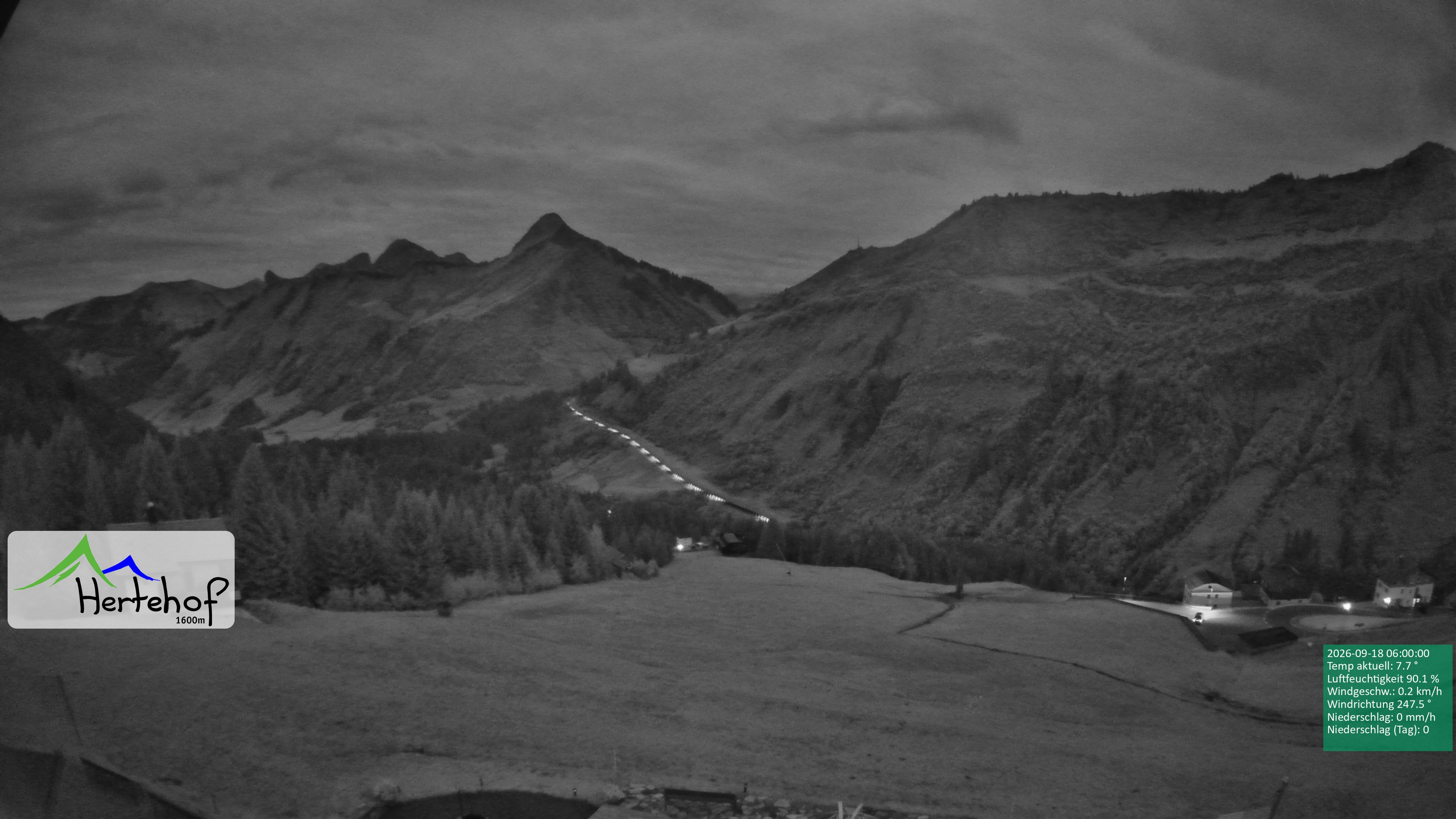 Archiv Foto Webcam Damüls: Blick vom Hertehof