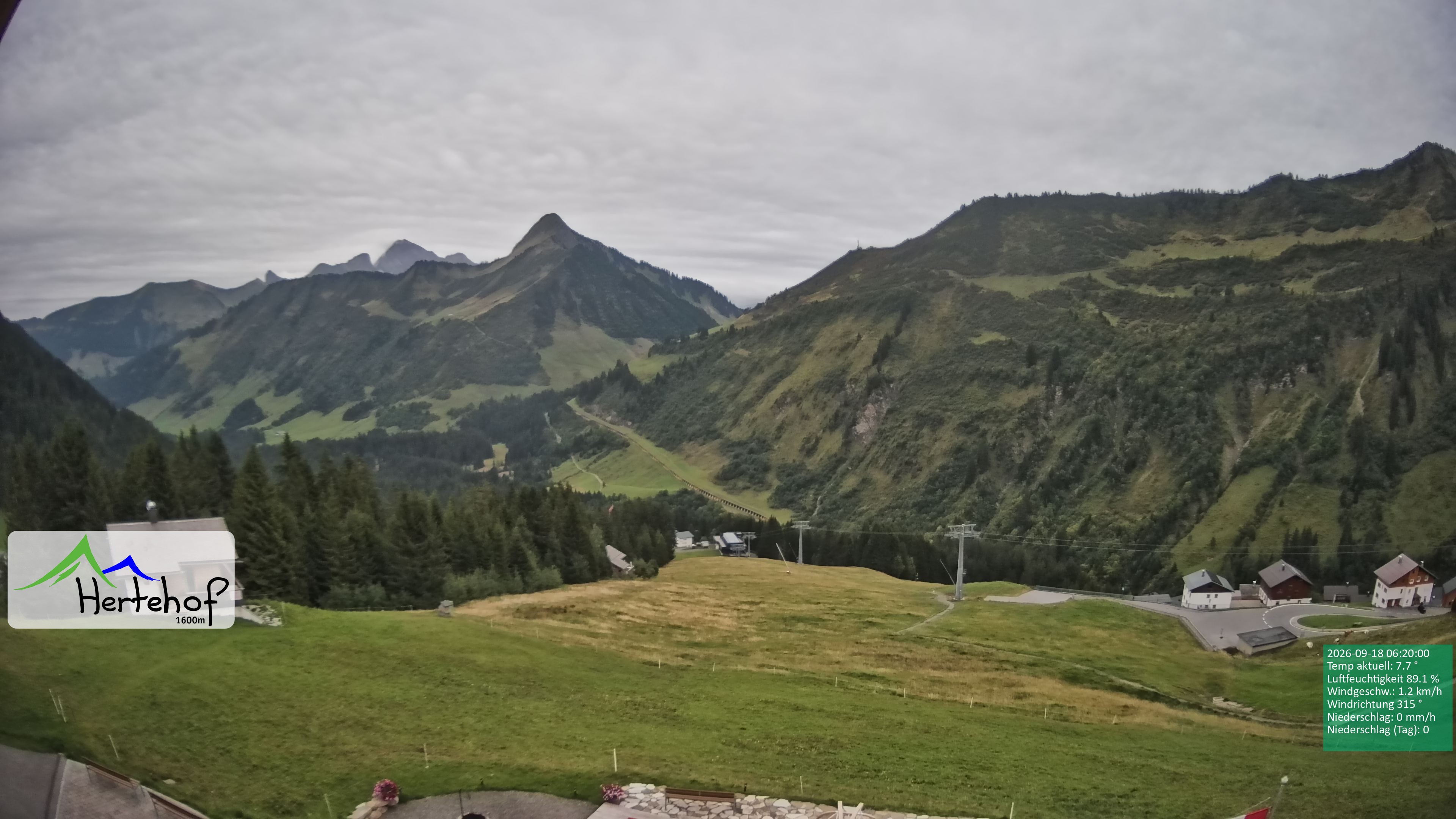 Archiv Foto Webcam Damüls: Blick vom Hertehof