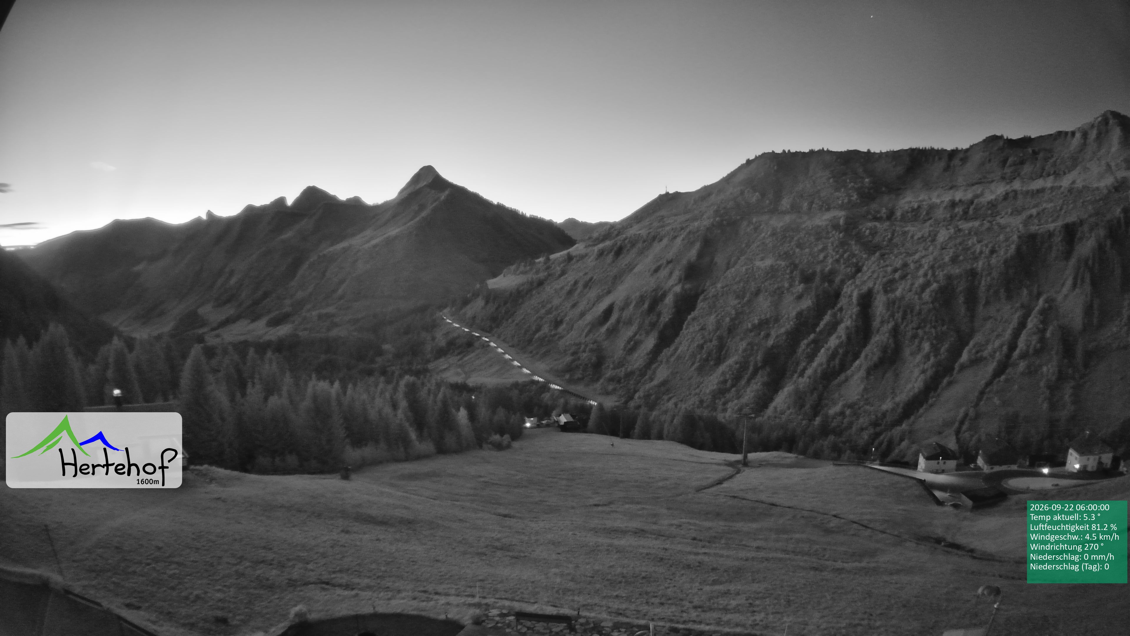 Archiv Foto Webcam Damüls: Blick vom Hertehof