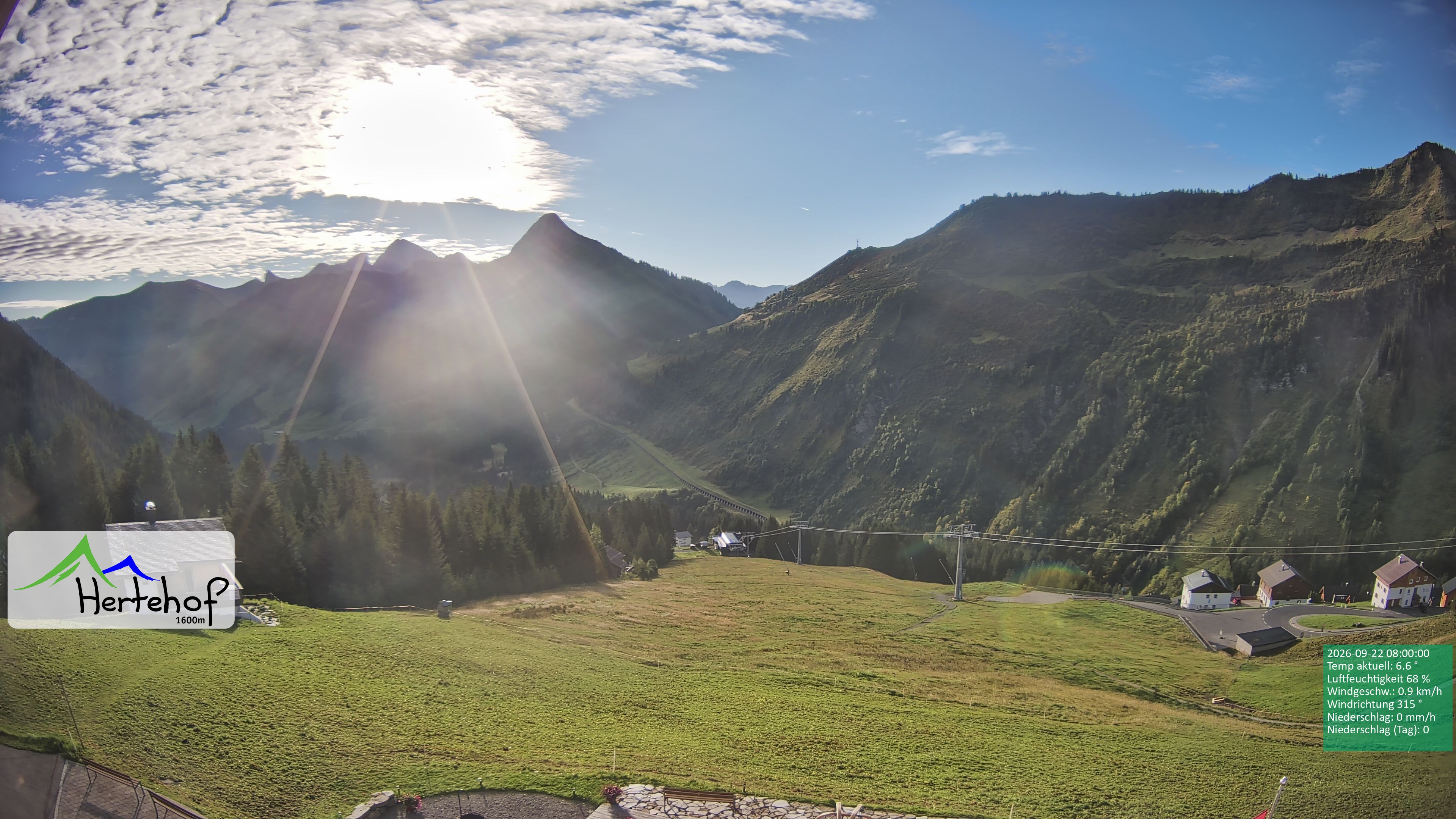 Archiv Foto Webcam Damüls: Blick vom Hertehof