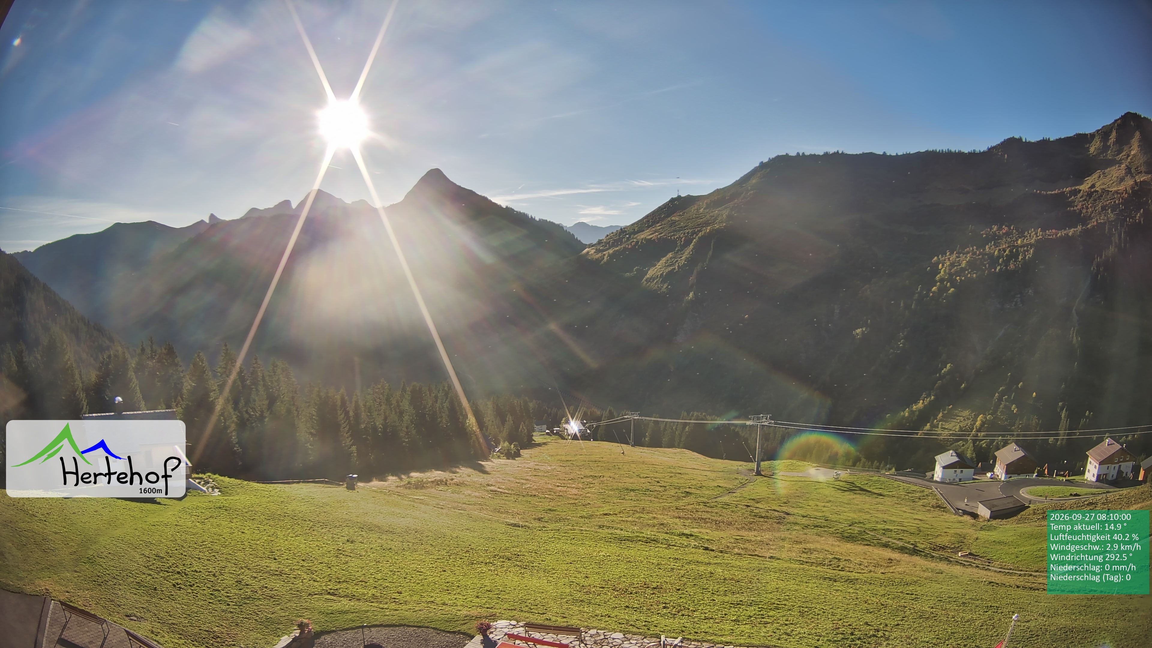 Archiv Foto Webcam Damüls: Blick vom Hertehof