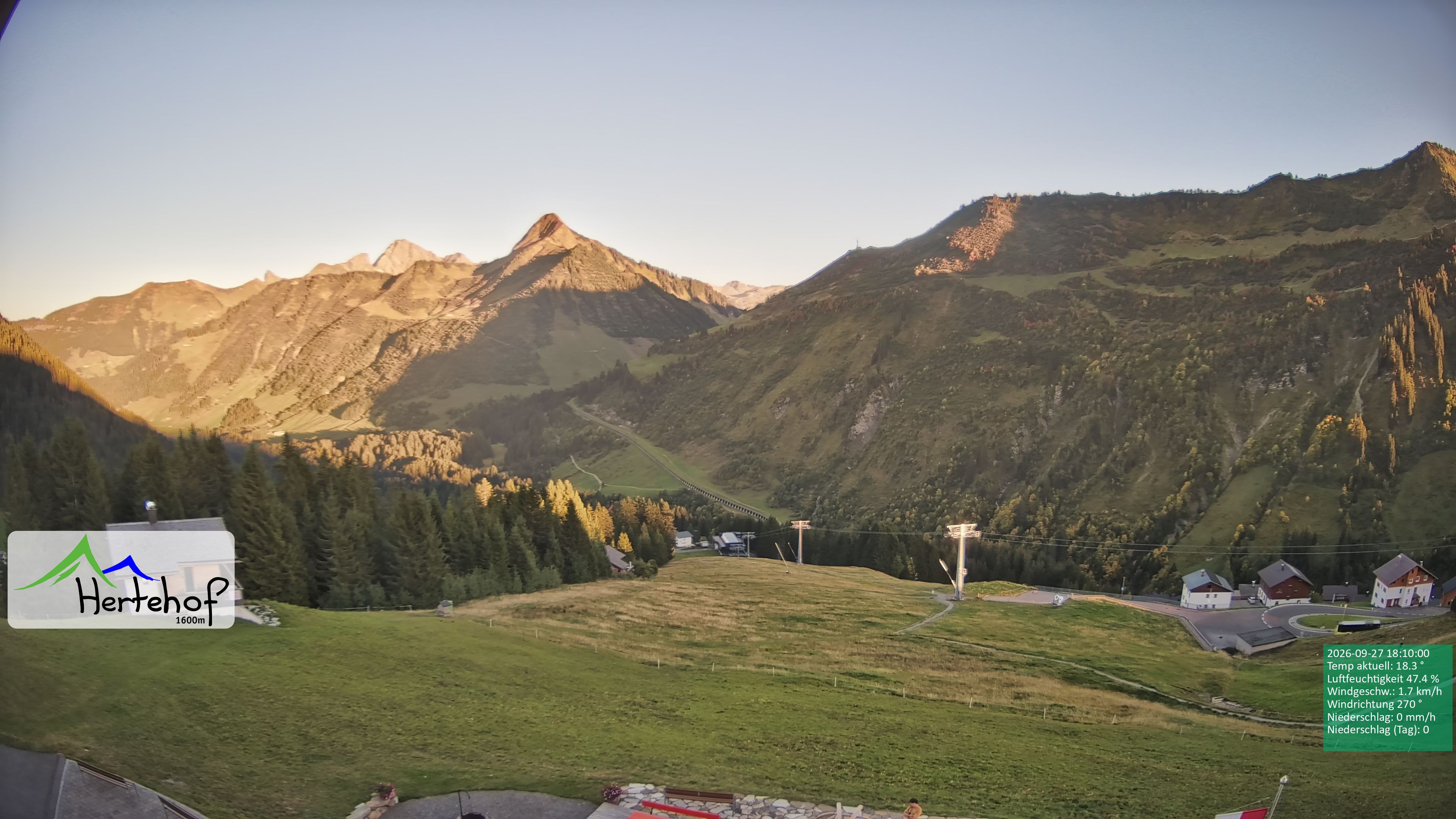 Archiv Foto Webcam Damüls: Blick vom Hertehof
