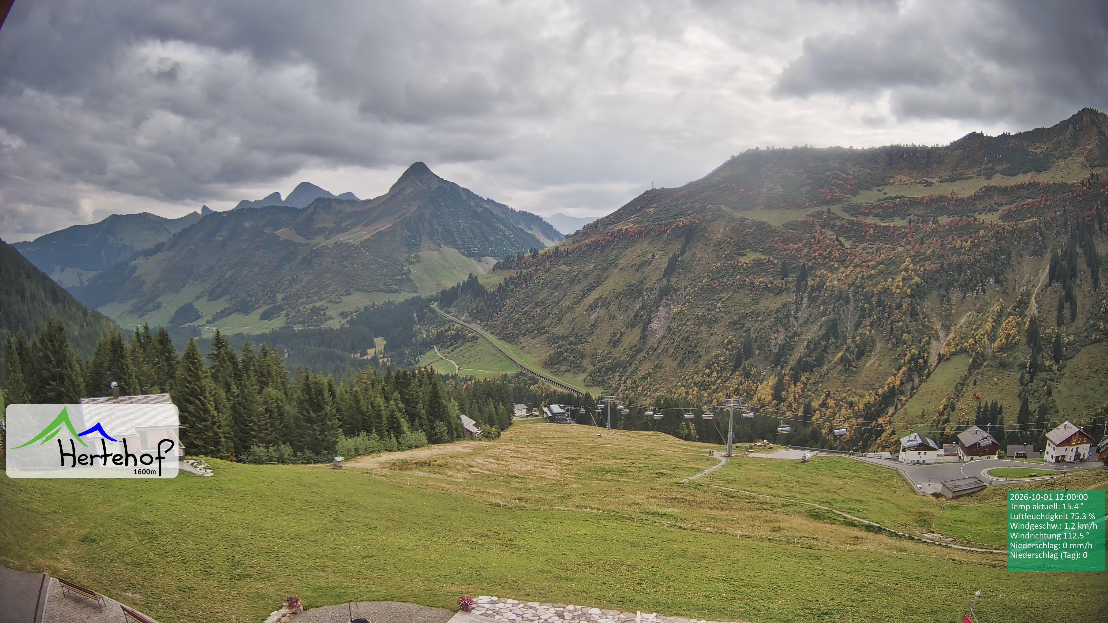 Archiv Foto Webcam Damüls: Blick vom Hertehof