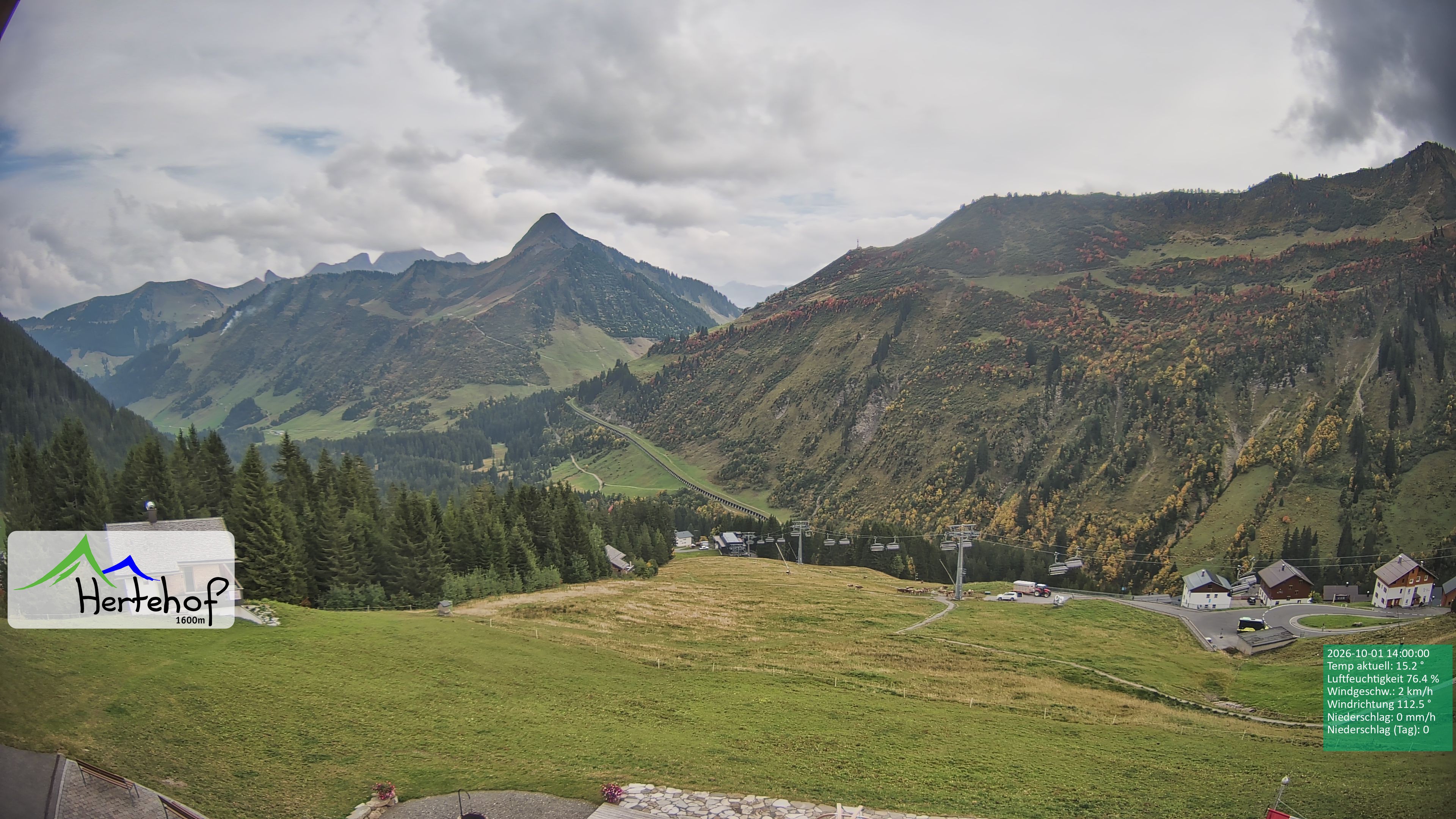 Archiv Foto Webcam Damüls: Blick vom Hertehof