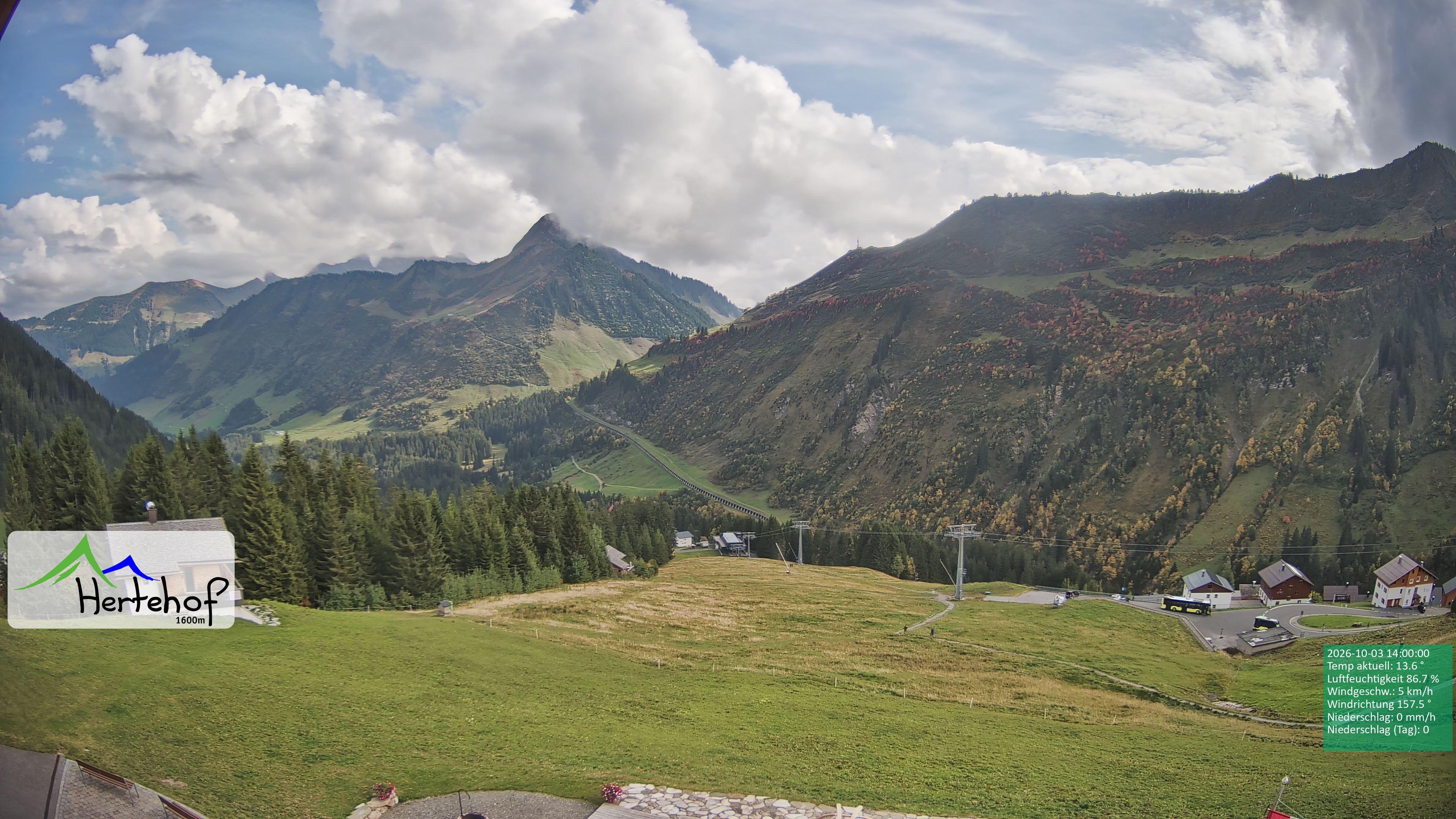 Archiv Foto Webcam Damüls: Blick vom Hertehof